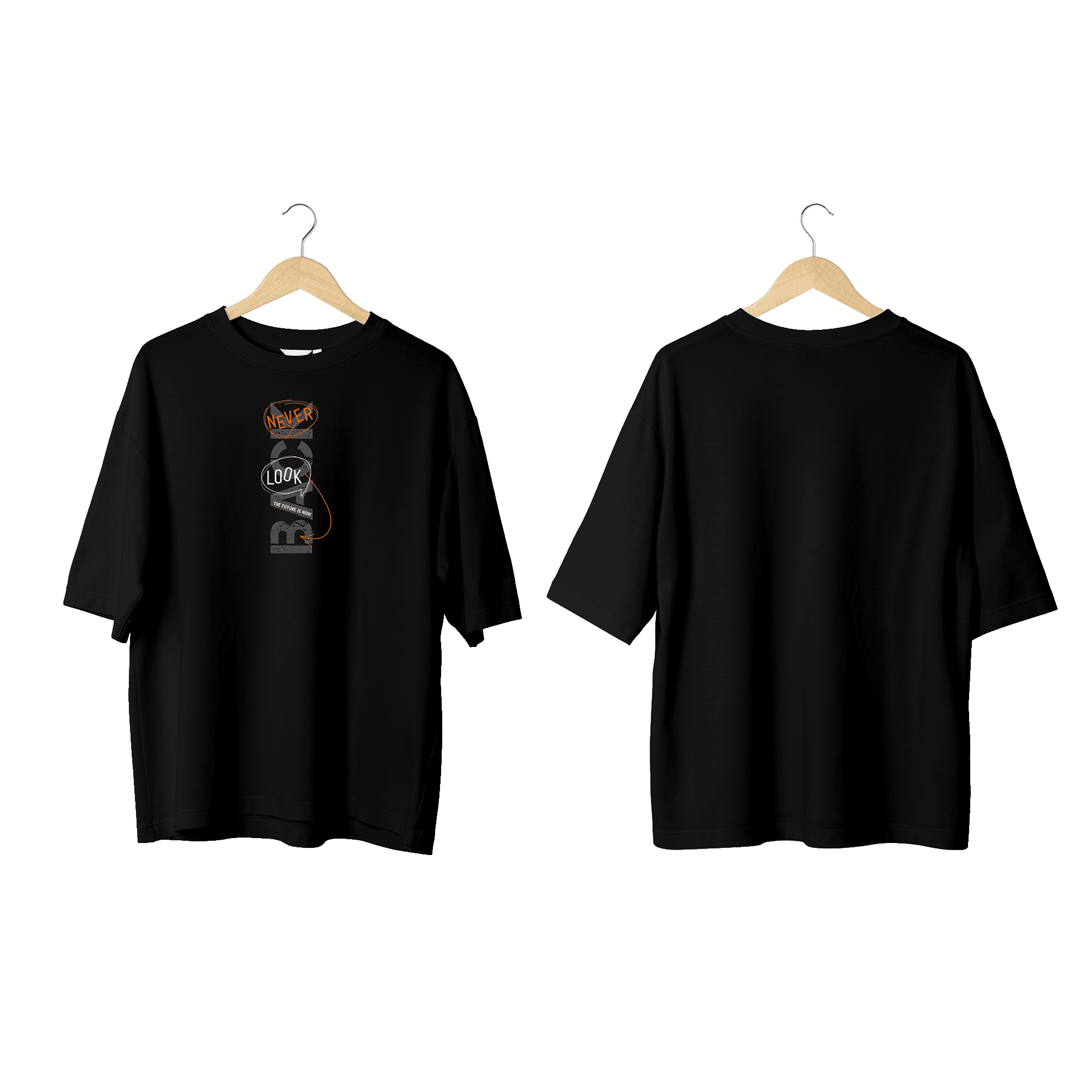 Wicold Never Look Back Baskılı Oversize T-Shirt