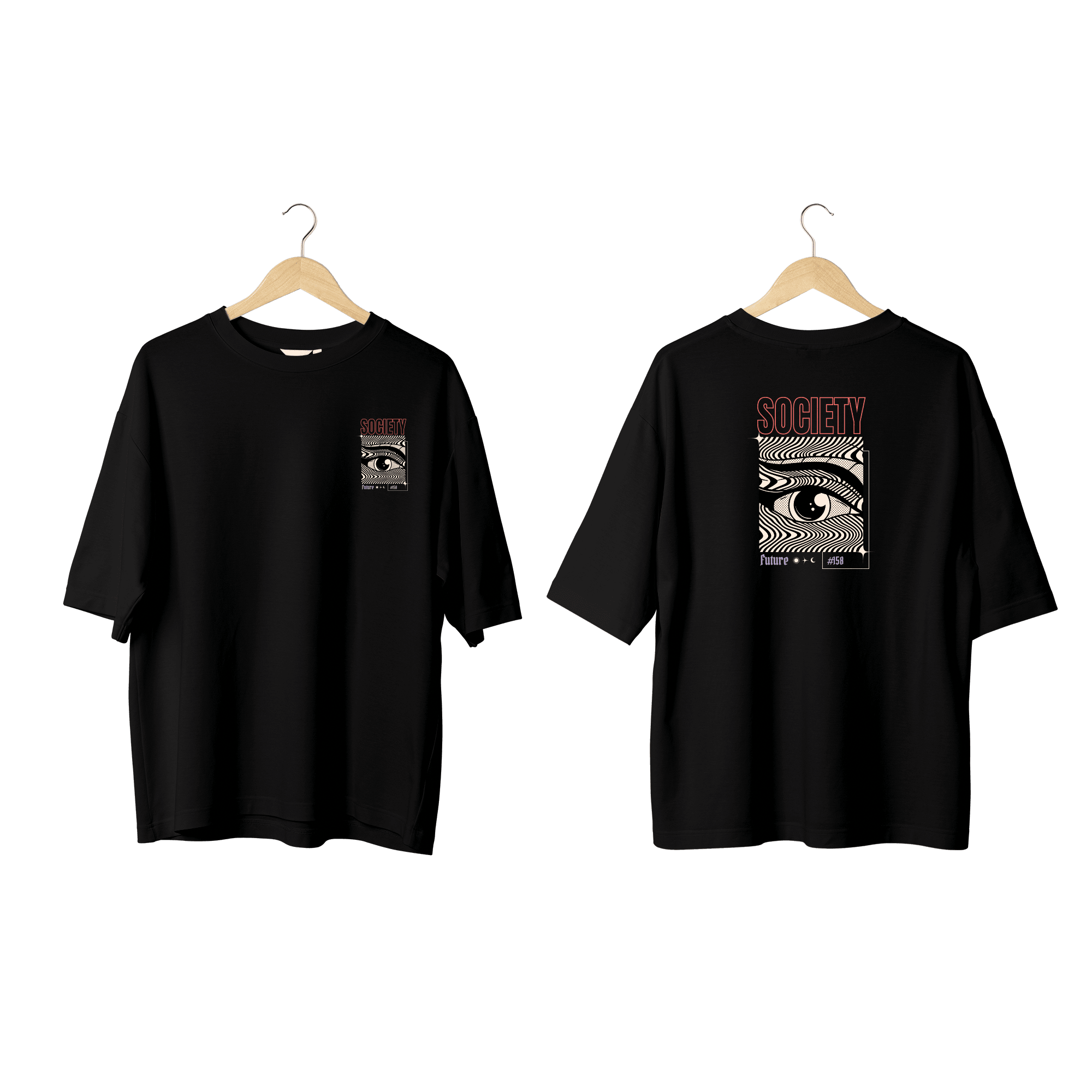 Wicold Society Baskılı Oversize T-Shirt