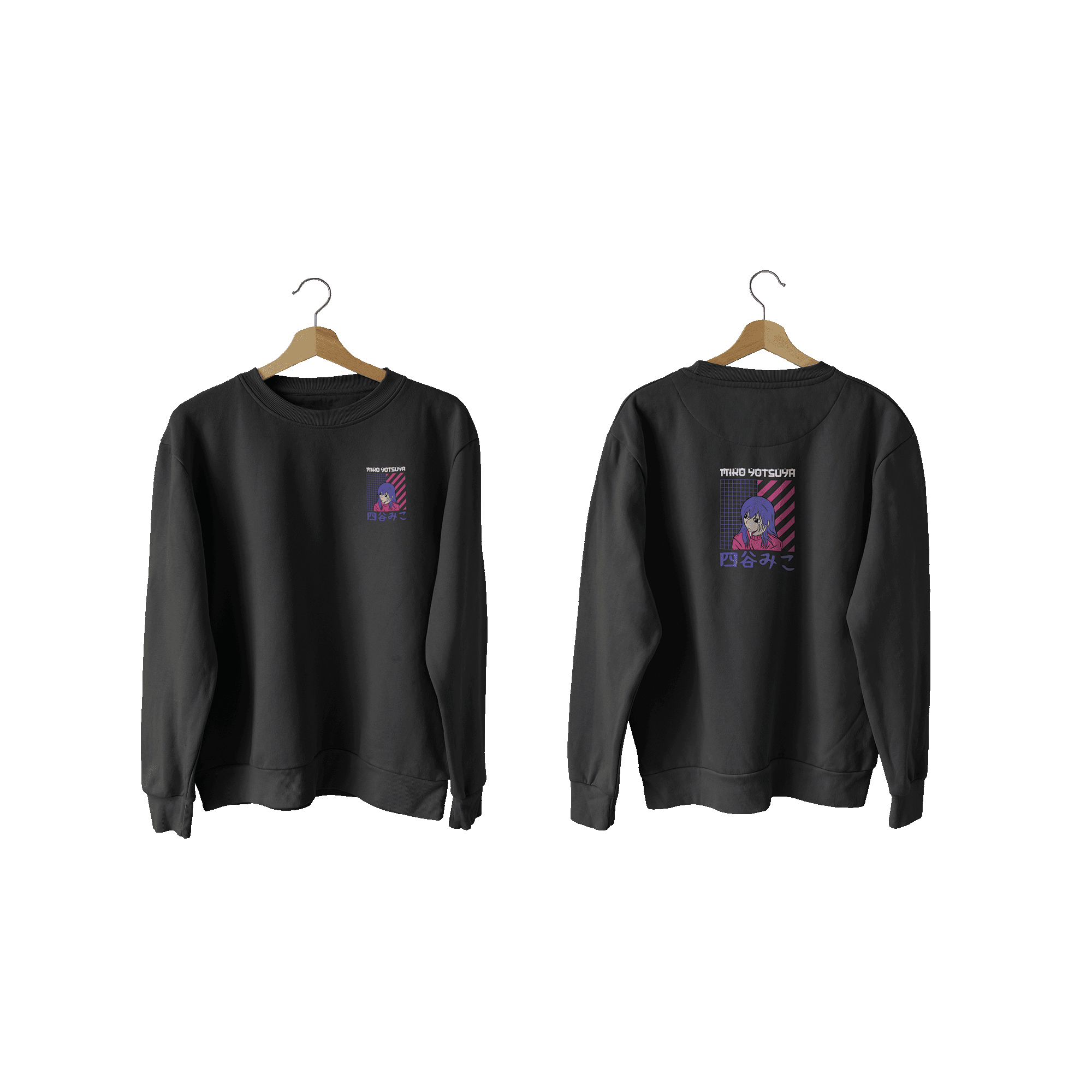 Wicold Miko yotsuya Anime Baskılı Sweatshirt