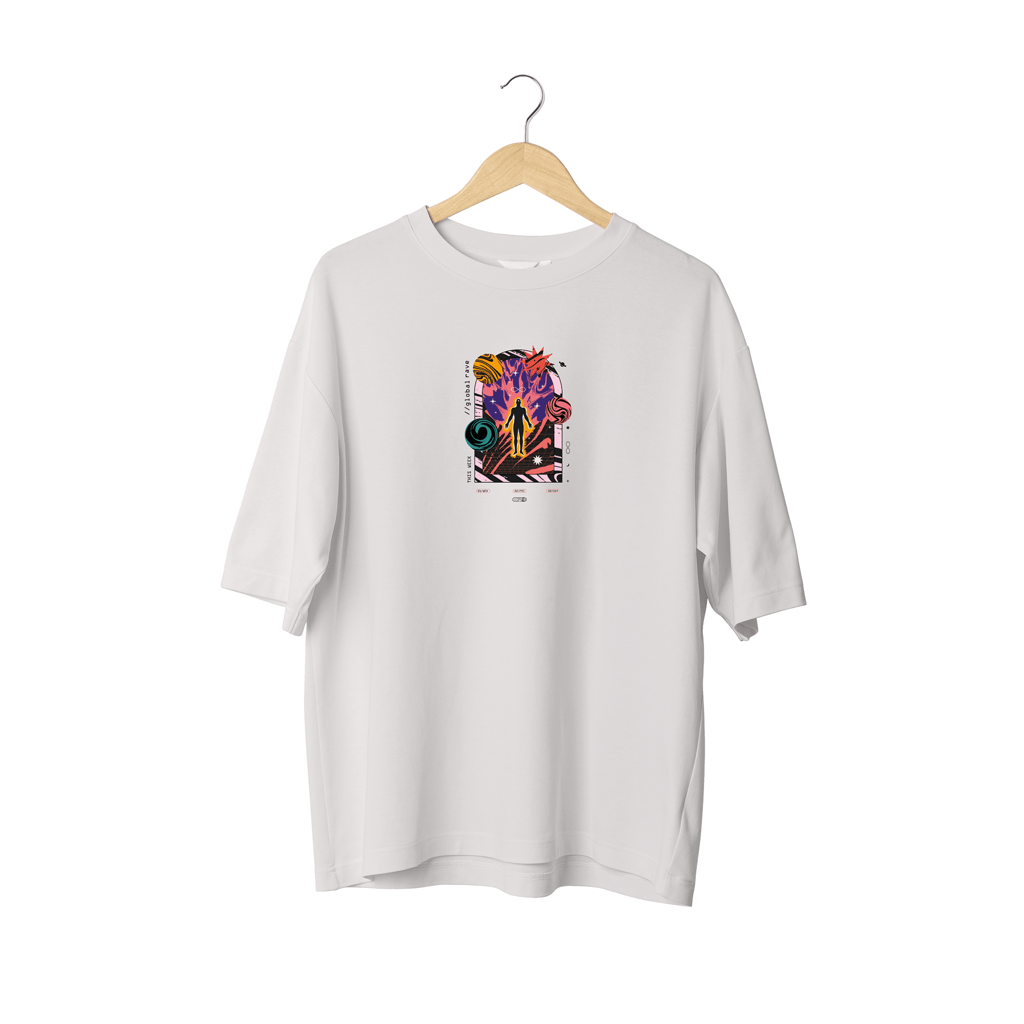 Wicold Global Rave Baskılı Oversize T-Shirt