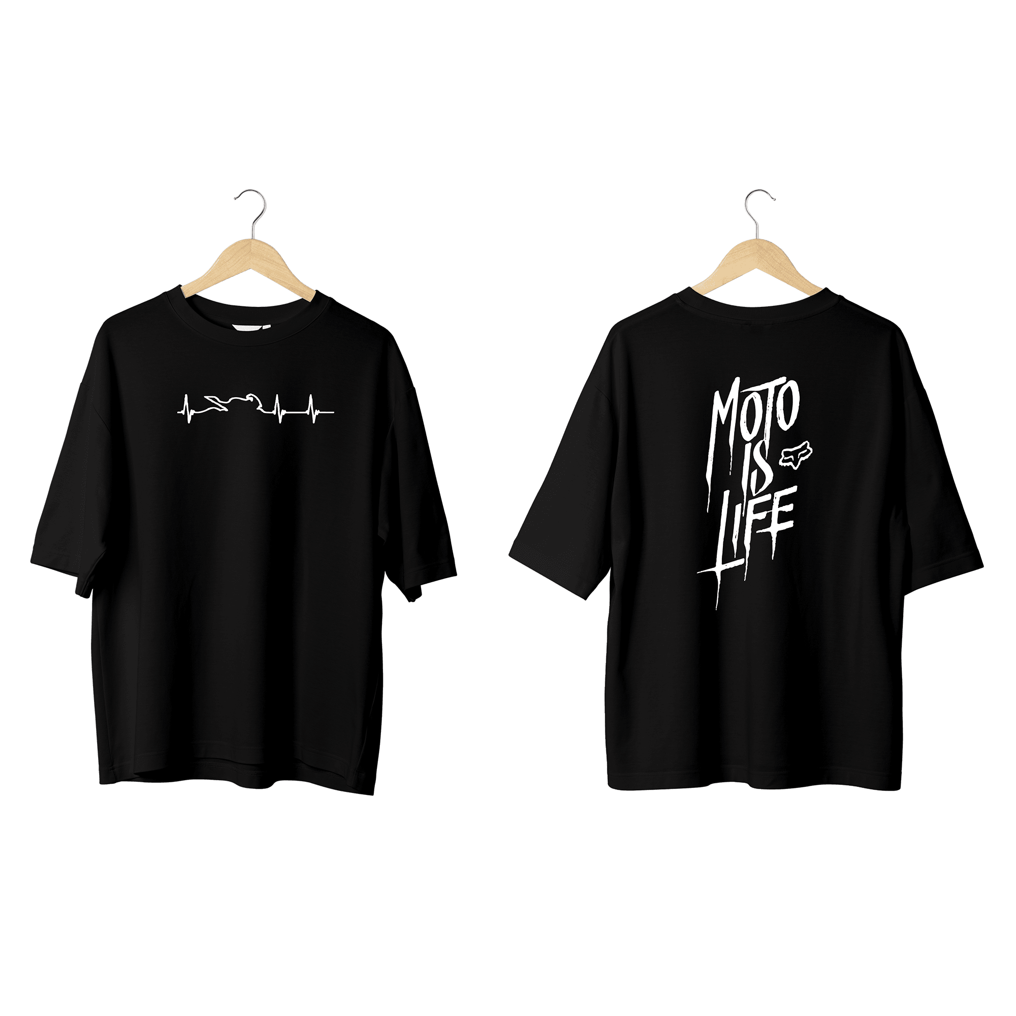 Wicold Moto İs Life Baskılı Oversize T-Shirt