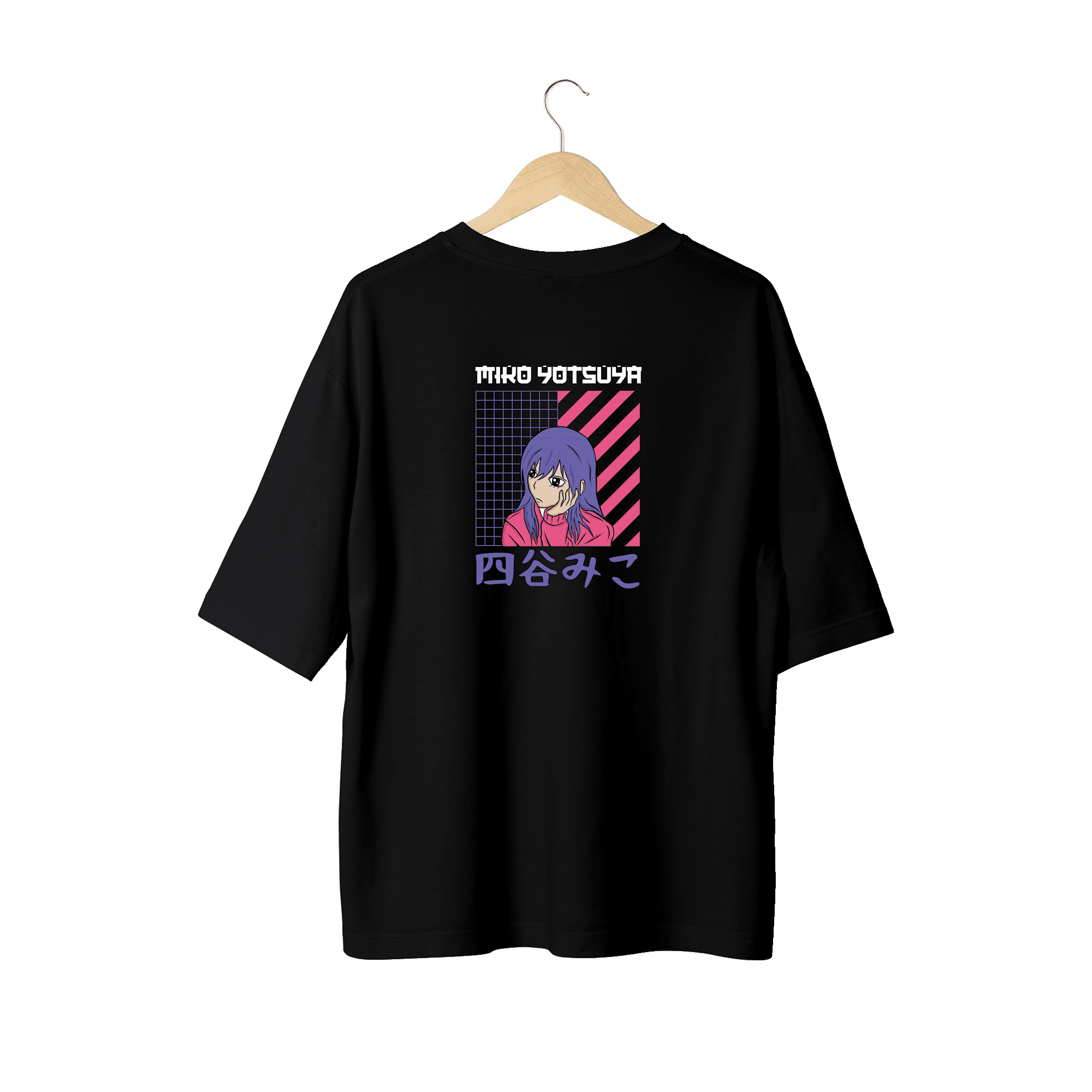 Wicold Miko Yotsuya Anime Baskılı Oversize T-Shirt