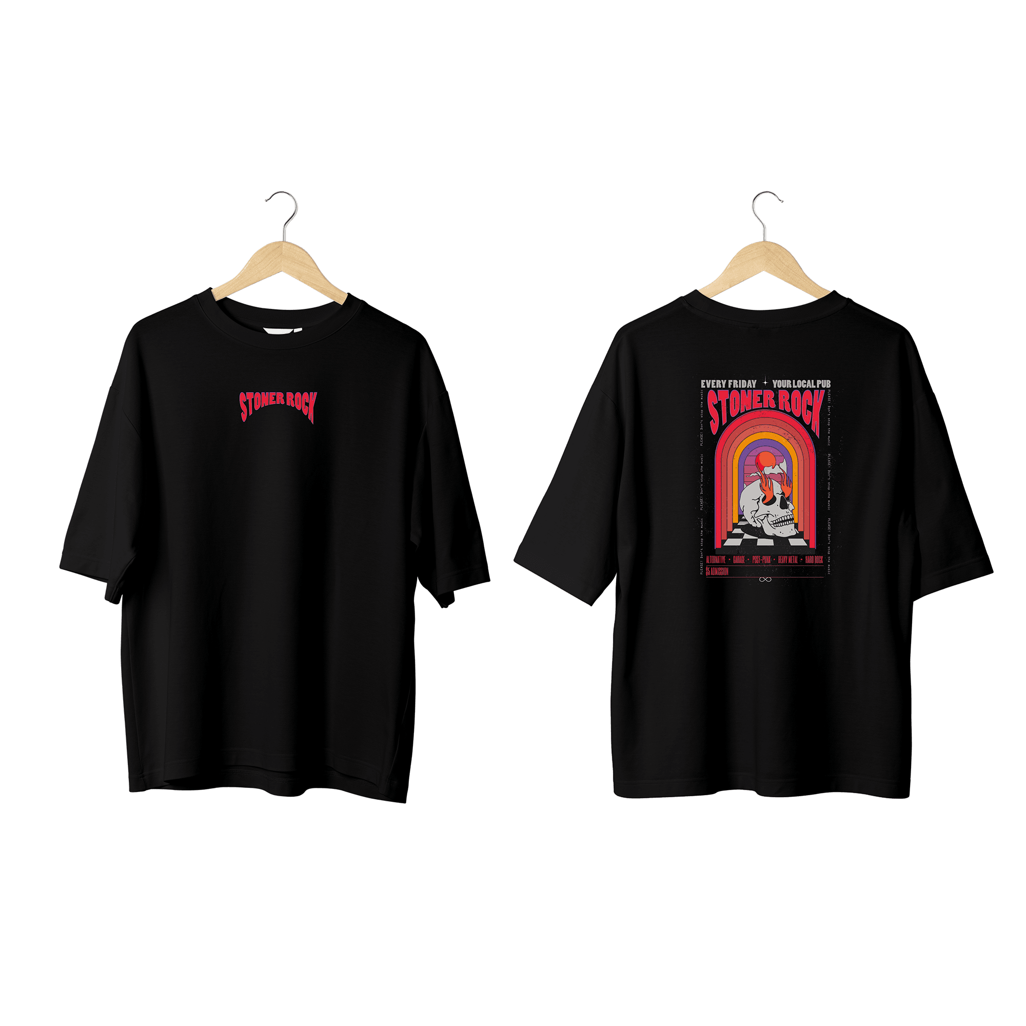 Wicold Stoner Rock Baskılı Oversize T-Shirt