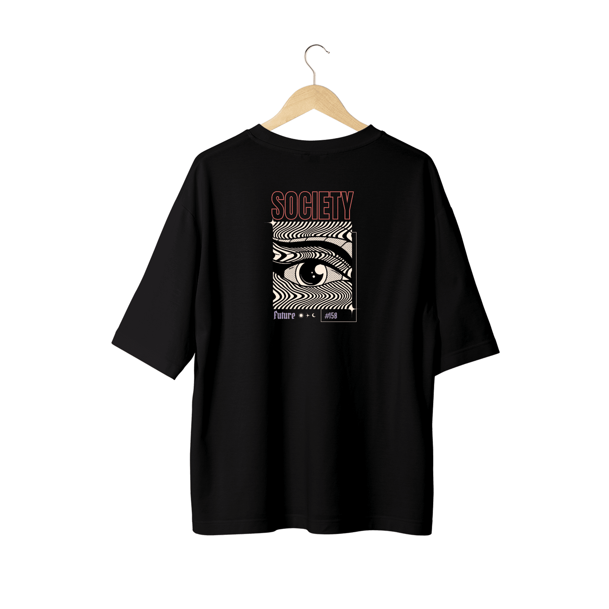 Wicold Society Baskılı Oversize T-Shirt