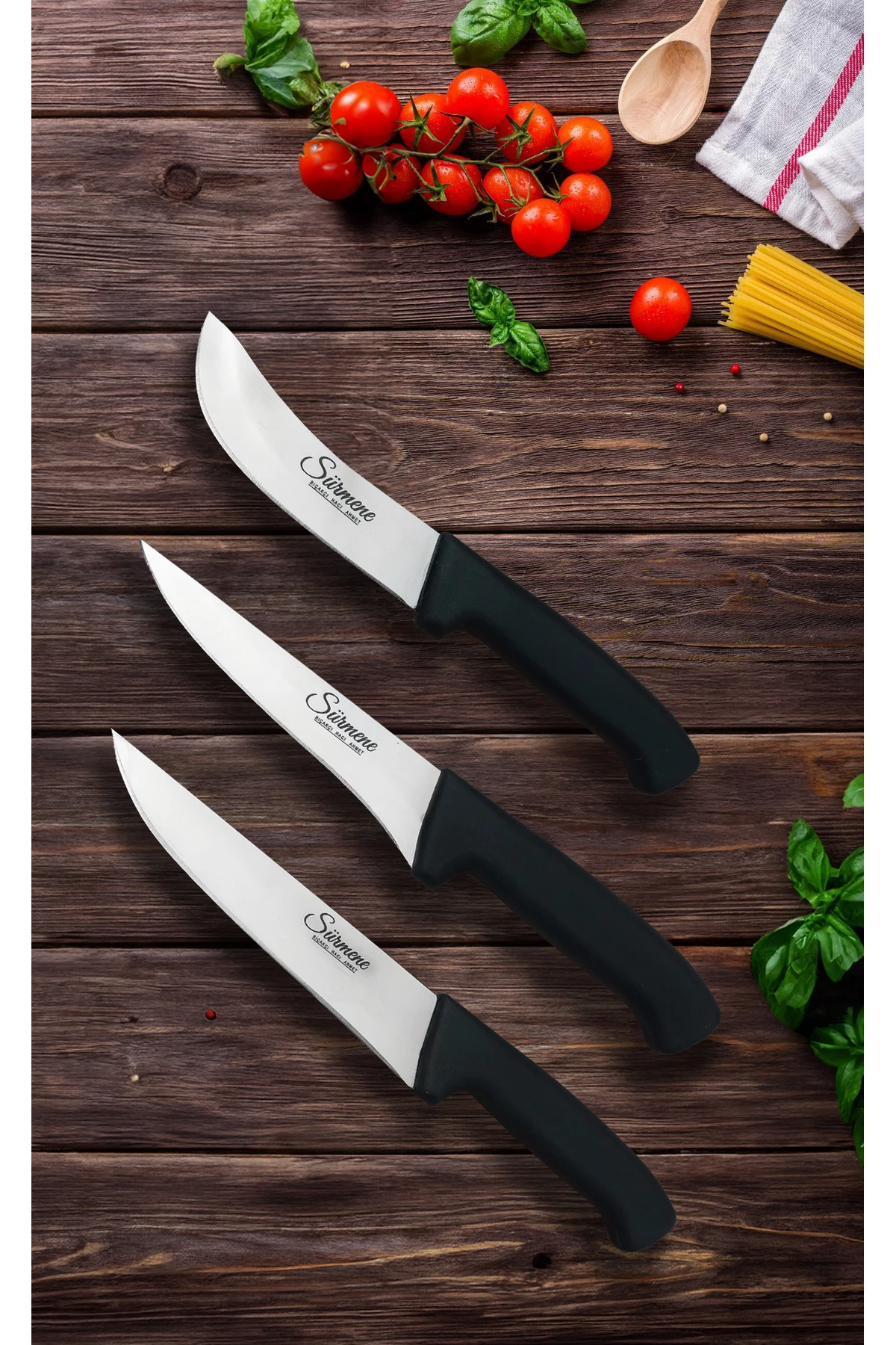 Berry Basics Üçlü Mutfak, Kasap ve Et Bıçakları Seti