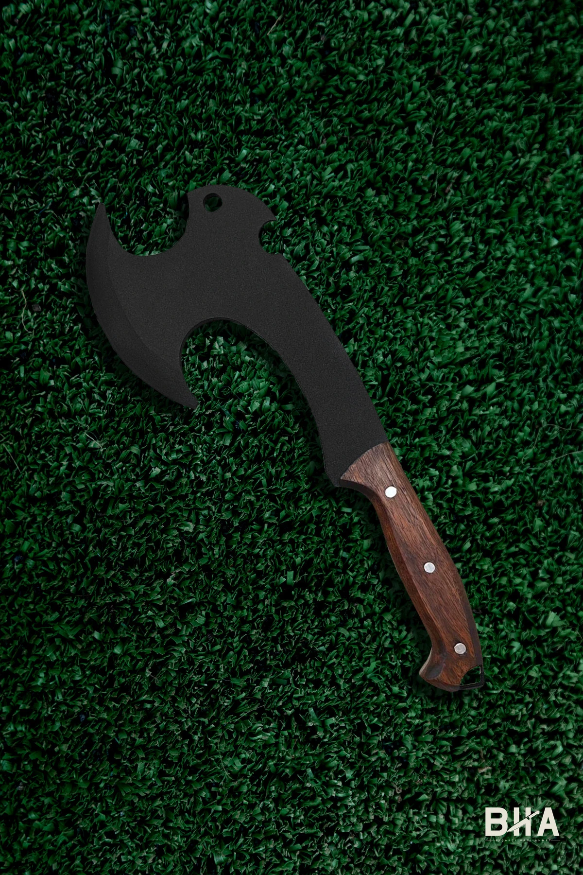 Sürmene BHA Piknik Outdoor Ay Kamp Baltası Kamp Mutfağı El Yapımı Ahşap Sap Ay Balta