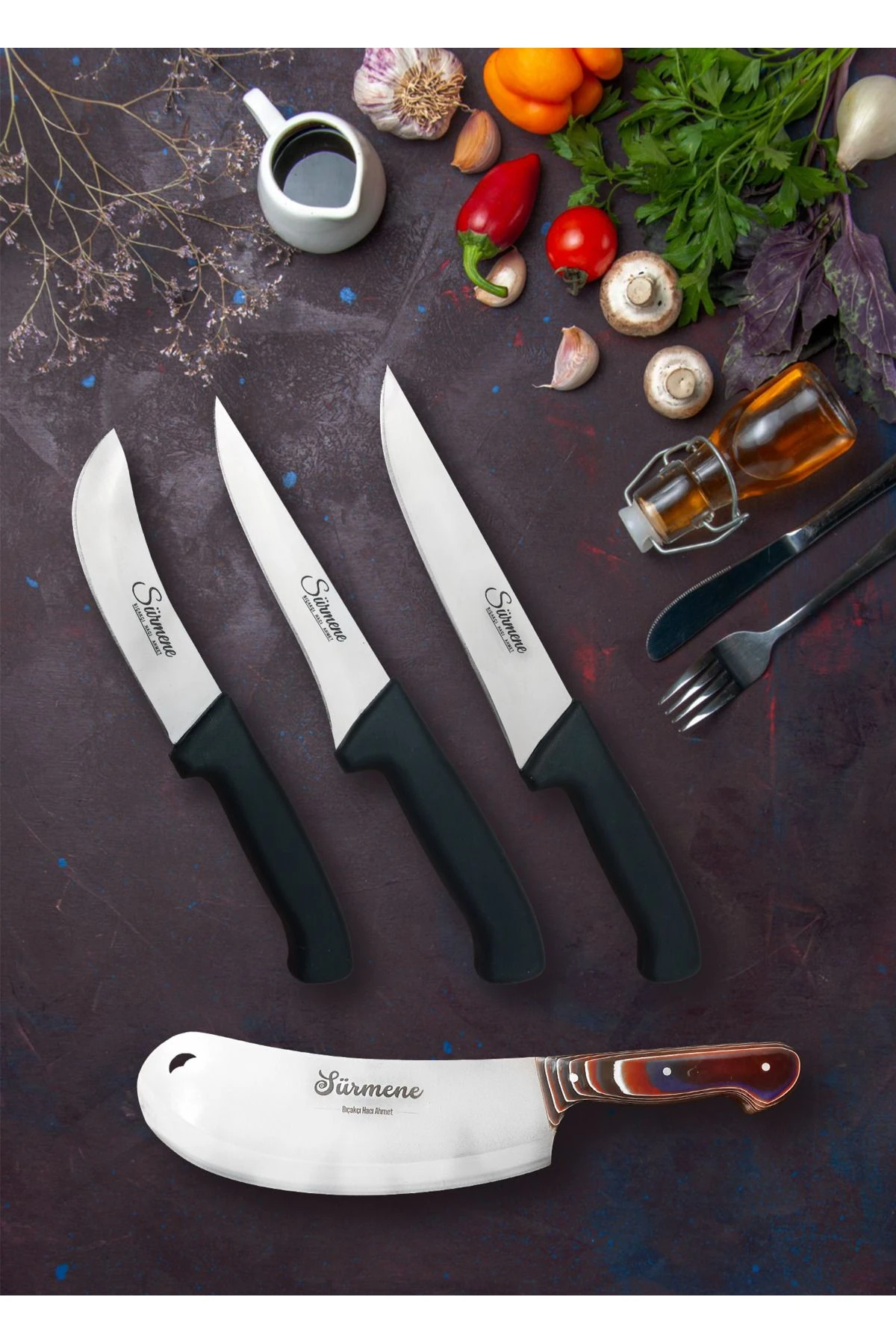 Berry Forrest 4 Parça Mutfak, Et ve Kasap Seti