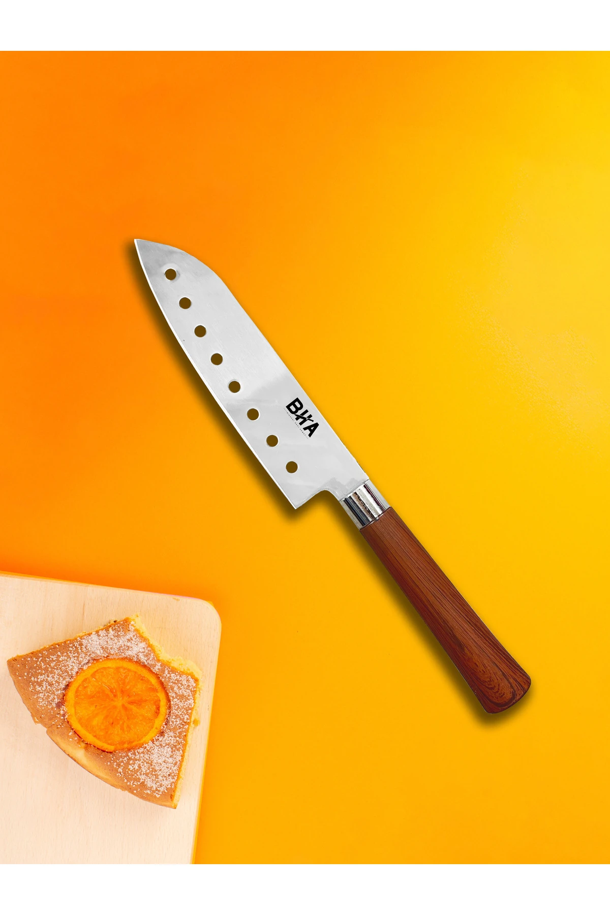 Doğu Esintileri Sürmene Seri Şef Bıçağı Delikli Santoku Profesyonel Kullanım Şef Bıçağı