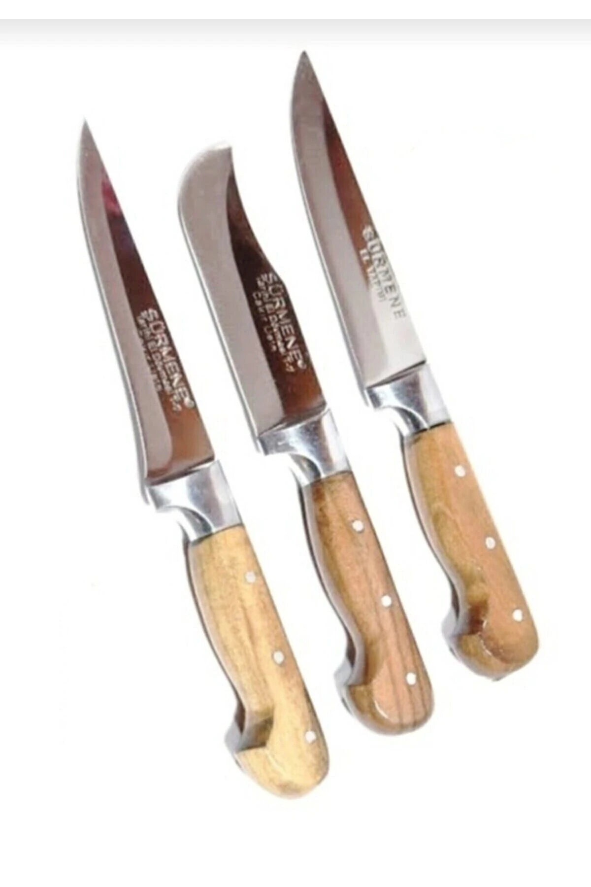El Yapımı 3'lü Paslanmaz Çelik Bıçak Seti Bıçak Bıçağı