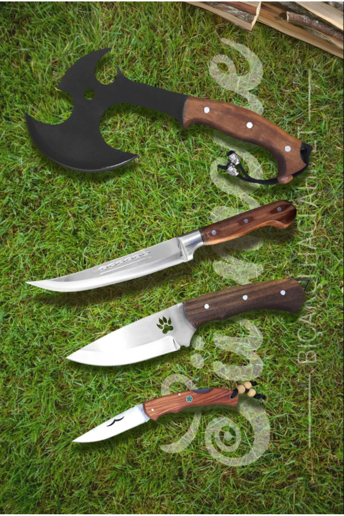 4lü Kamp Seti Sürmene Kamp Bıçağı Seti Avcı Kamp Çakı Çakı Balta Kamp Avcı Set