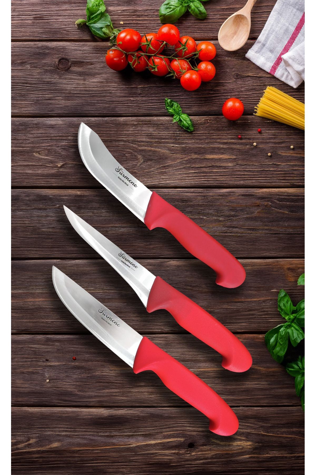 Cherry Basics Üçlü Mutfak, Kasap ve Et Bıçakları Seti