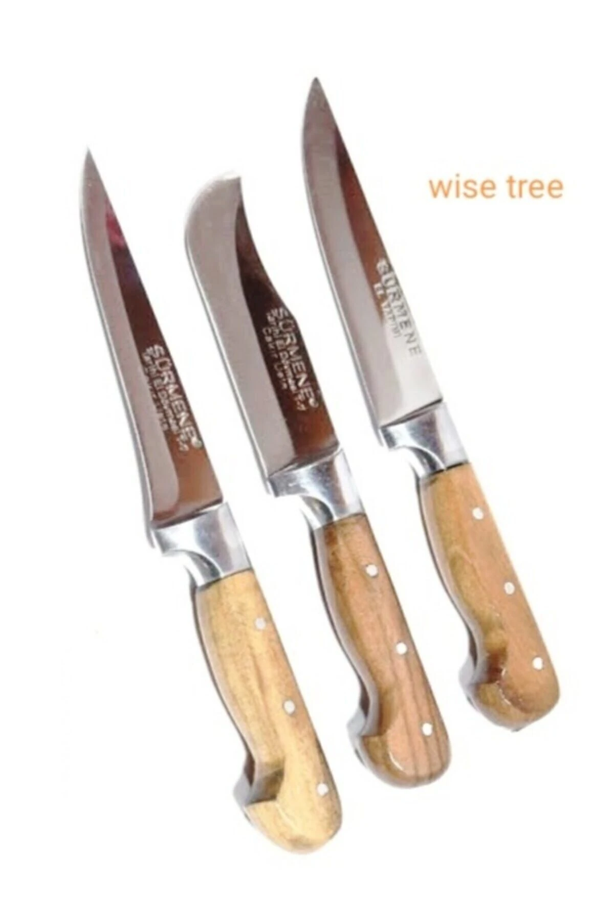 El Yapımı 3'lü Paslanmaz Çelik Bıçak Seti Bıçak Bıçağı