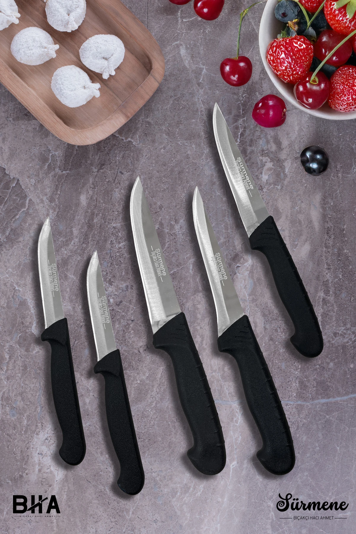 Sürmene BHA 5 Parça Sebze Günlük Kullanım Çok Amaçlı Bıçak Seti Et Ekmek Sebze Meyve Çeyiz Bıçak Takımı
