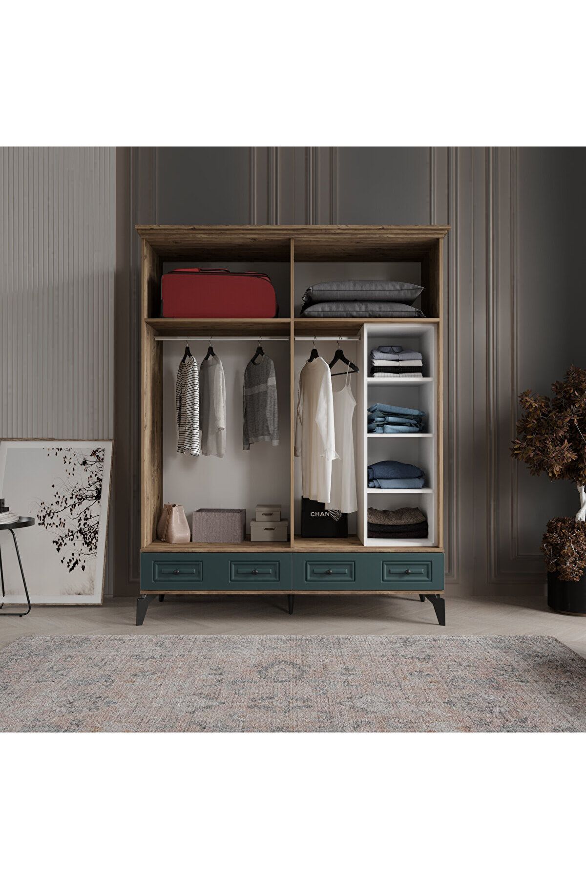 NİL 4 KAPAK YEŞİL GARDIROP