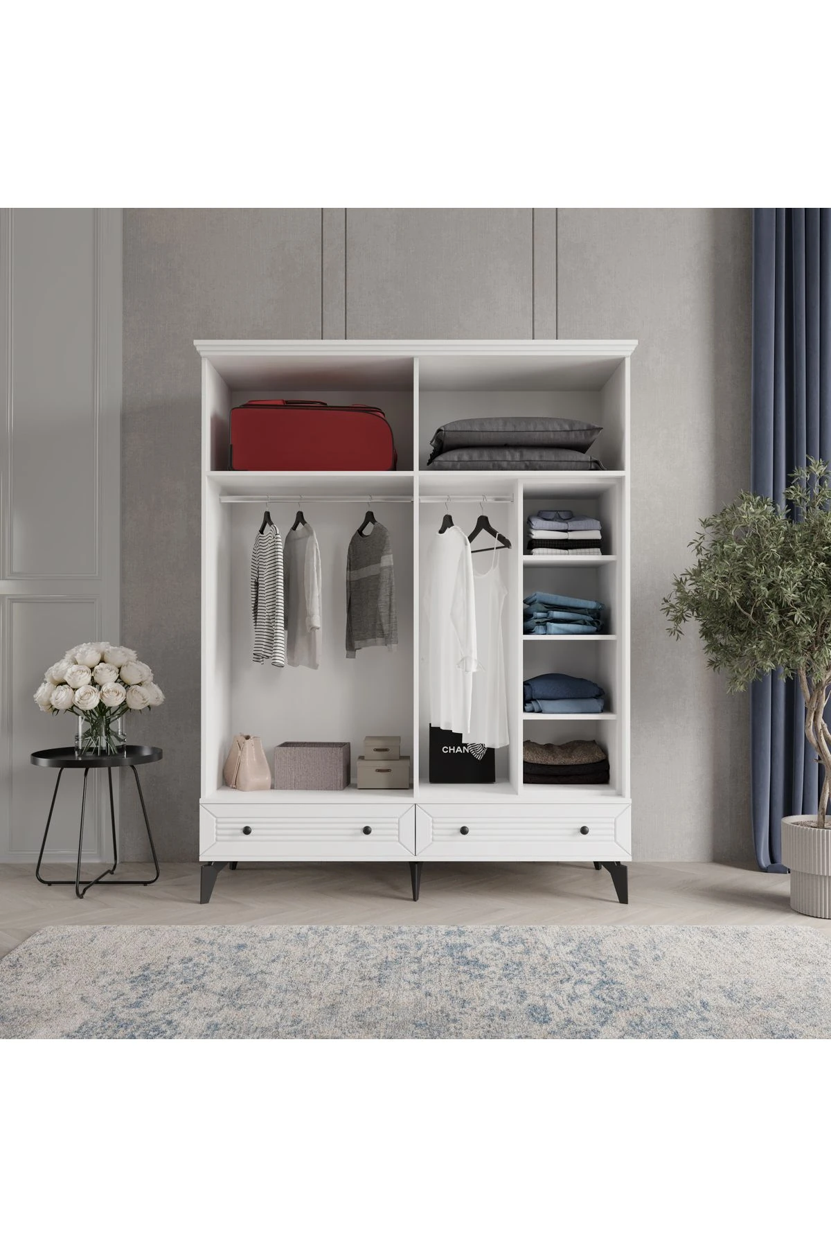 LİNE 4 KAPAK BEYAZ GARDIROP