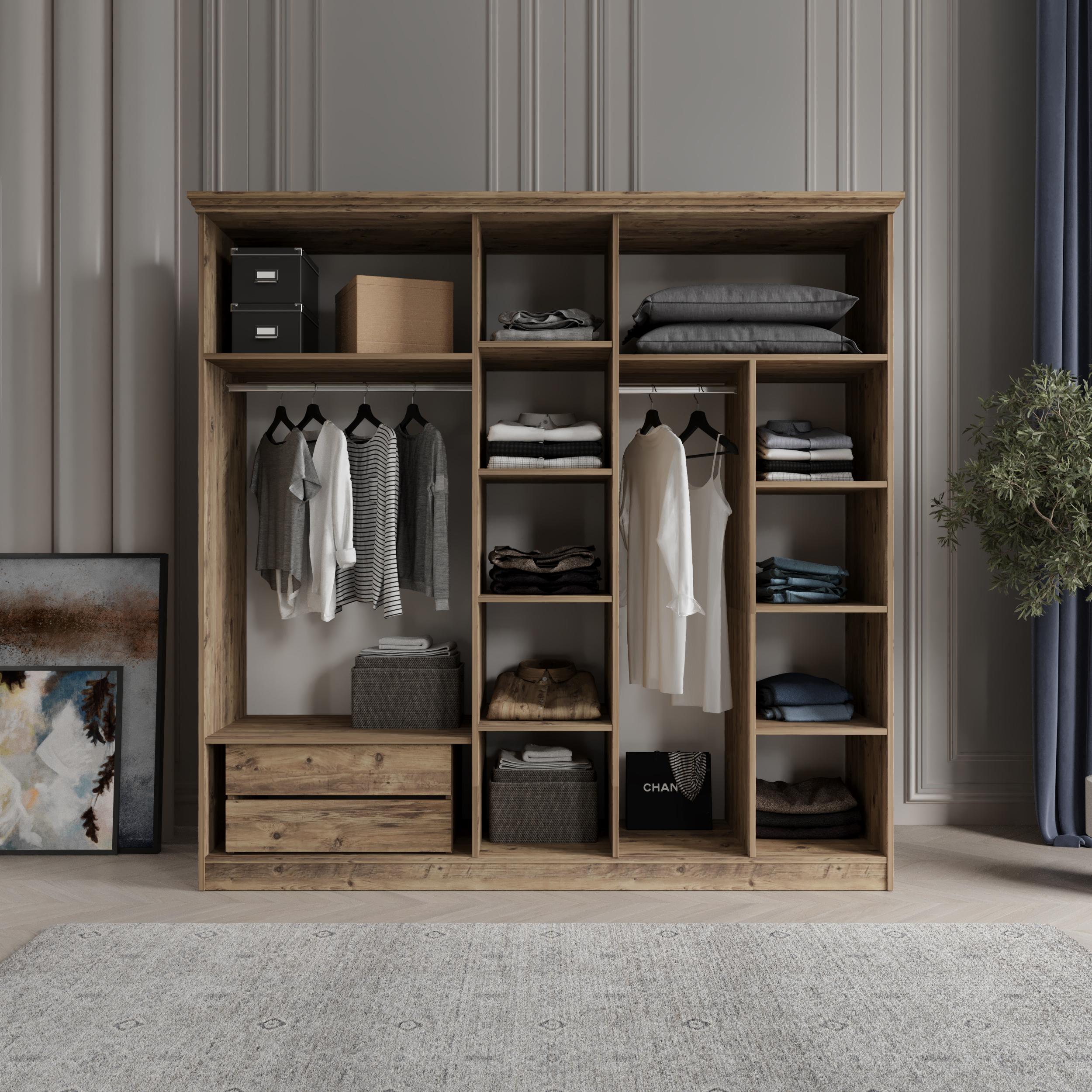 DALİ 5 KAPAKLI BAZALI GARDIROP TAMAMI MDF
