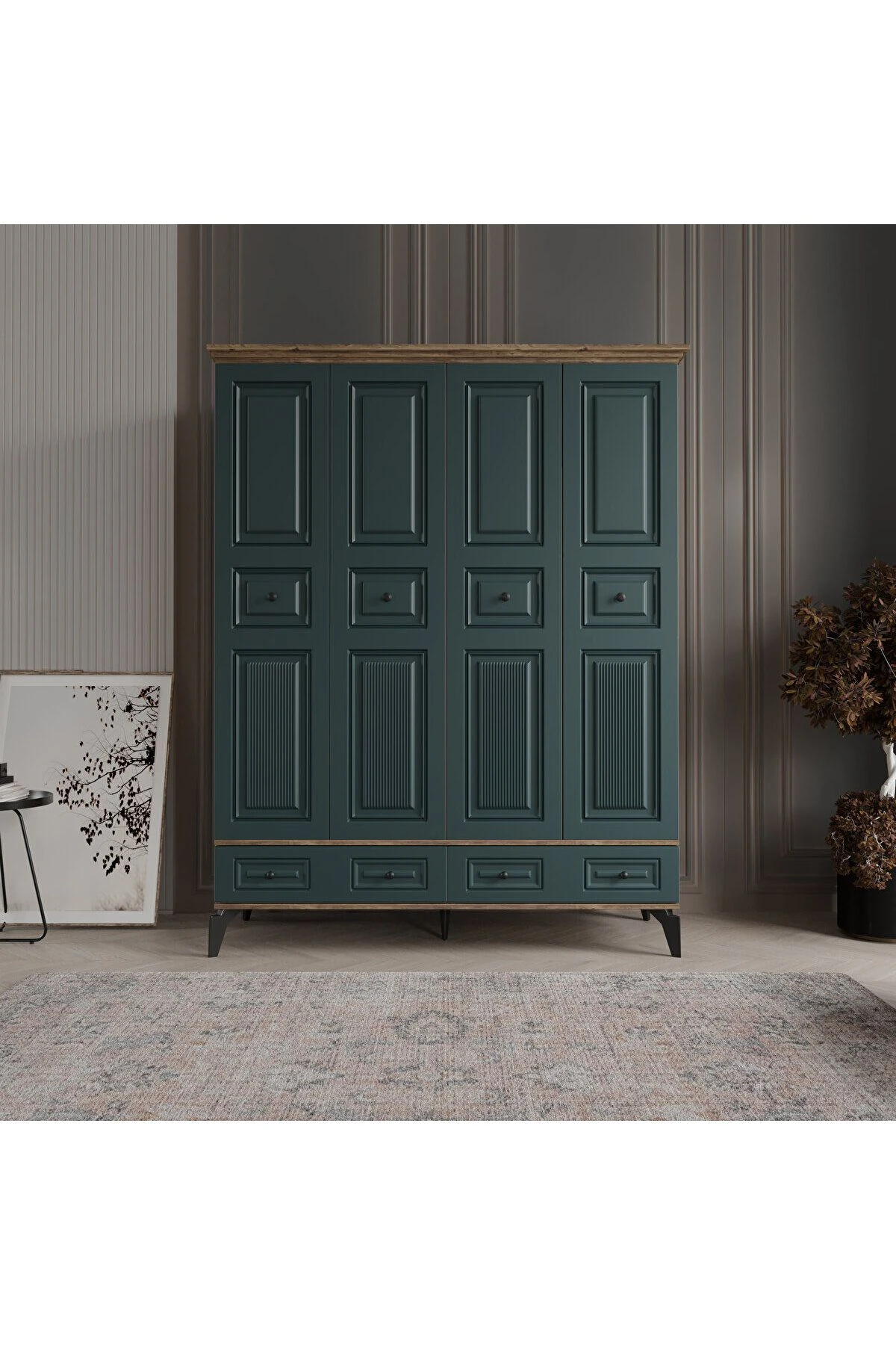 NİL 4 KAPAK YEŞİL GARDIROP