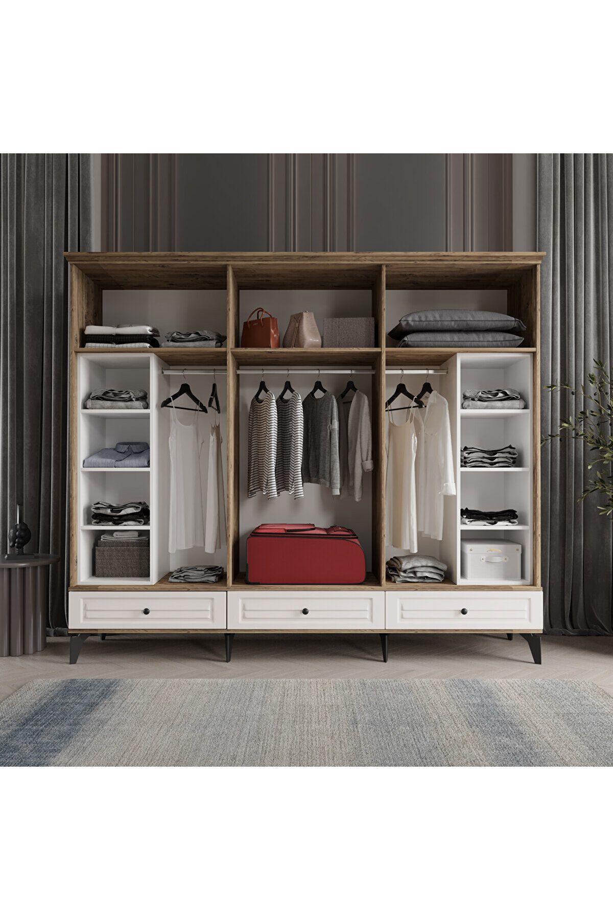 SOFYA 6 KAPAKLI AYTAŞI GARDIROP TAMAMI MDF