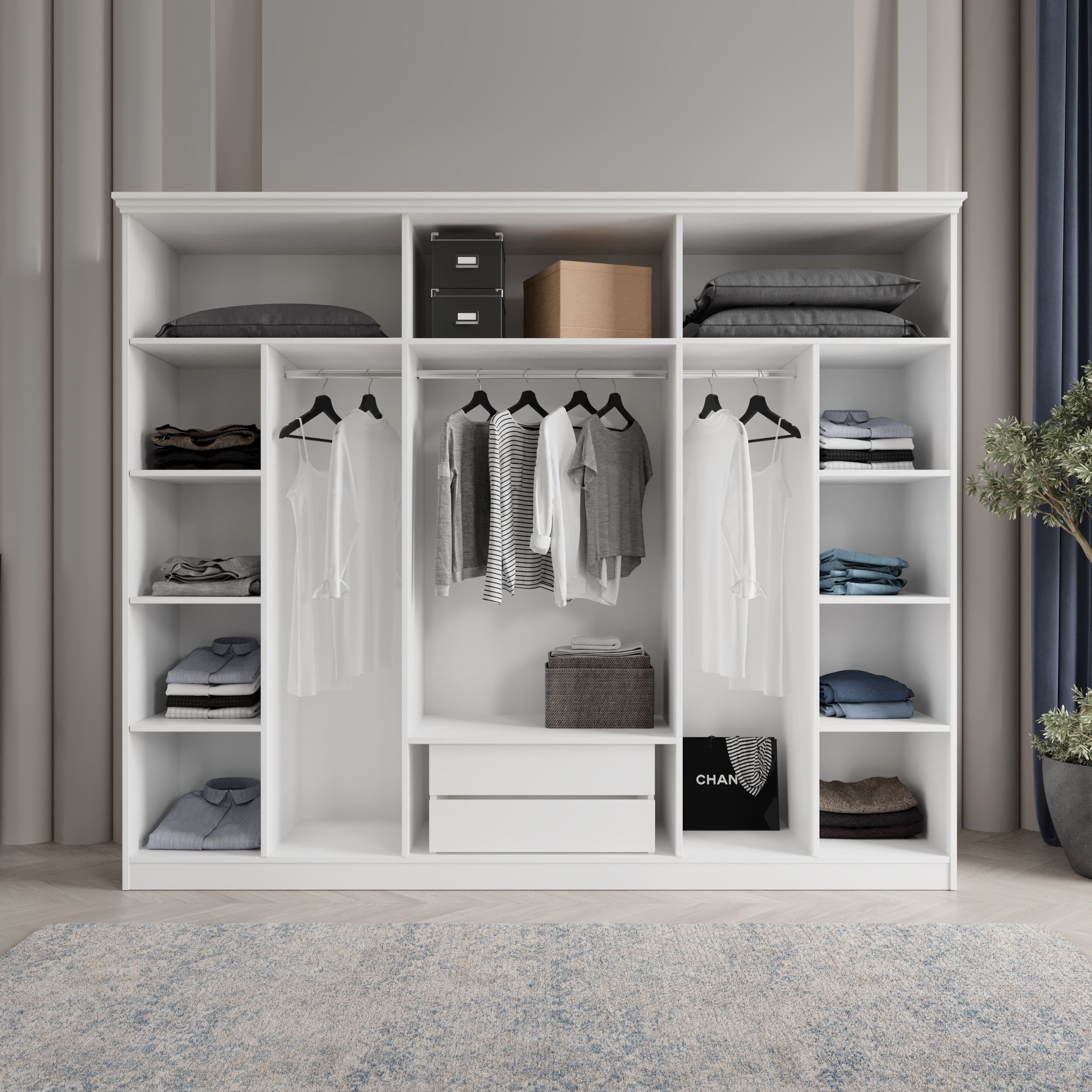 SOHO 6 KAPAKLI BAZALI GARDIROP TAMAMI MDF
