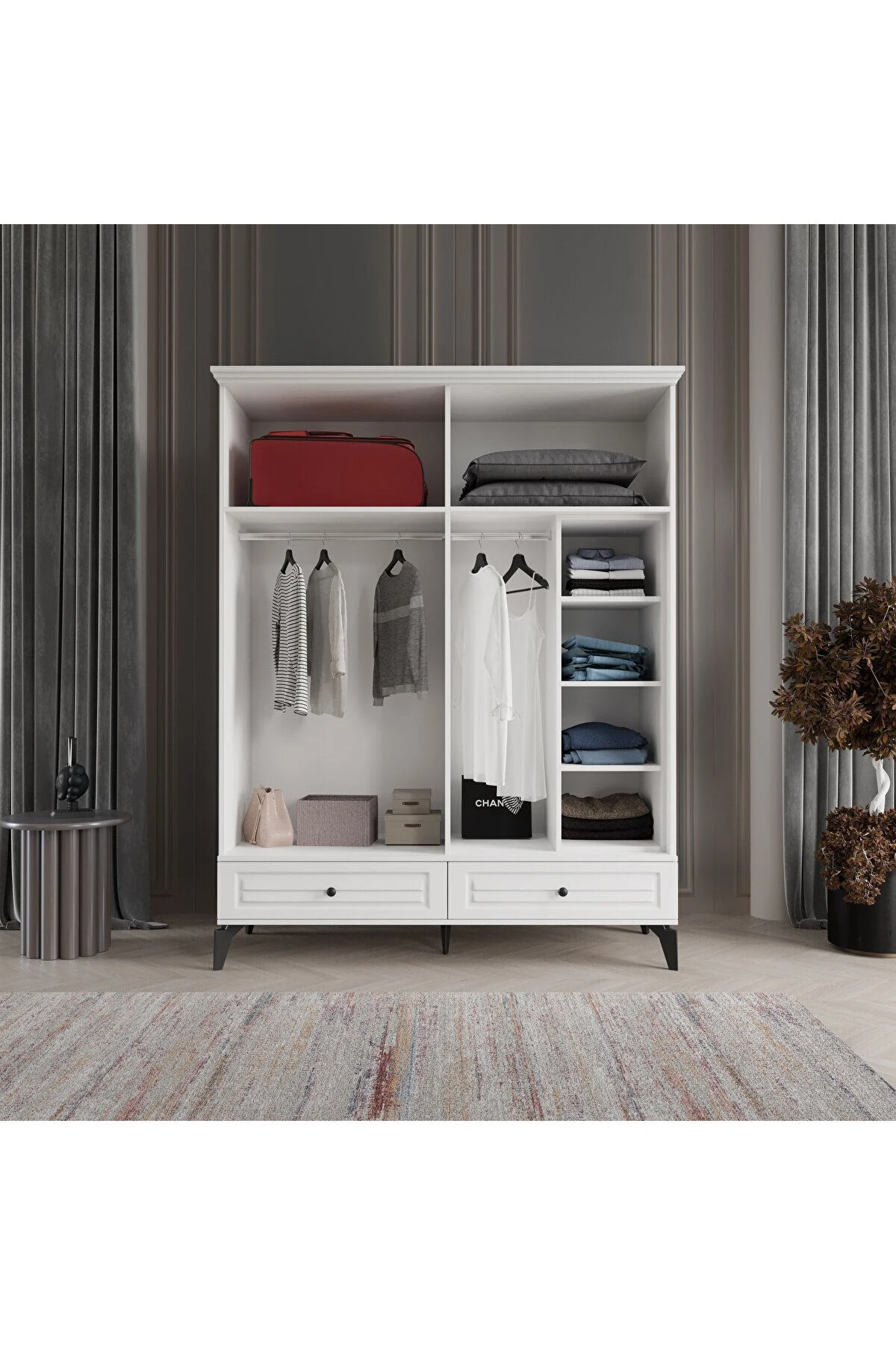 SOFYA 4 KAPAK BEYAZ GARDIROP