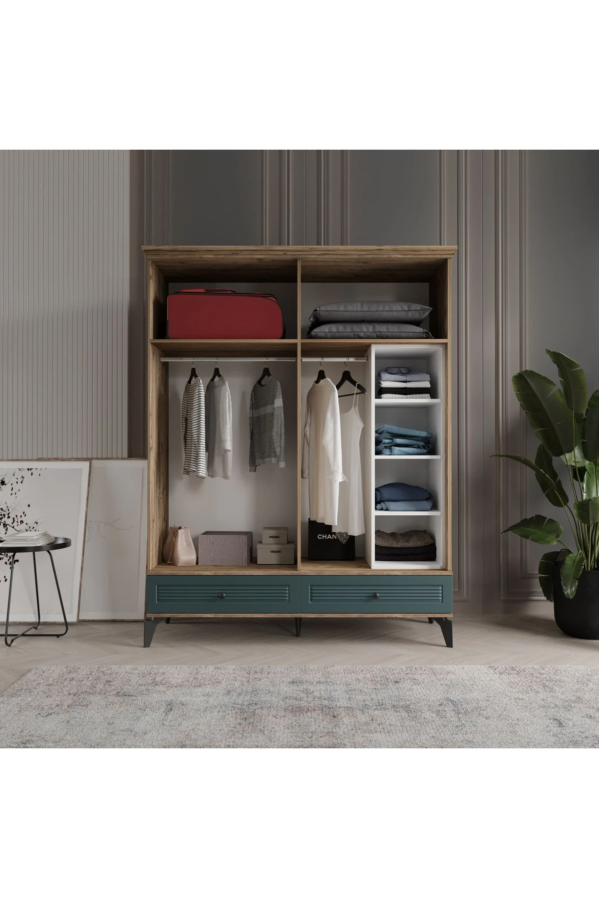 İNCİ 4 KAPAK YEŞİL GARDIROP