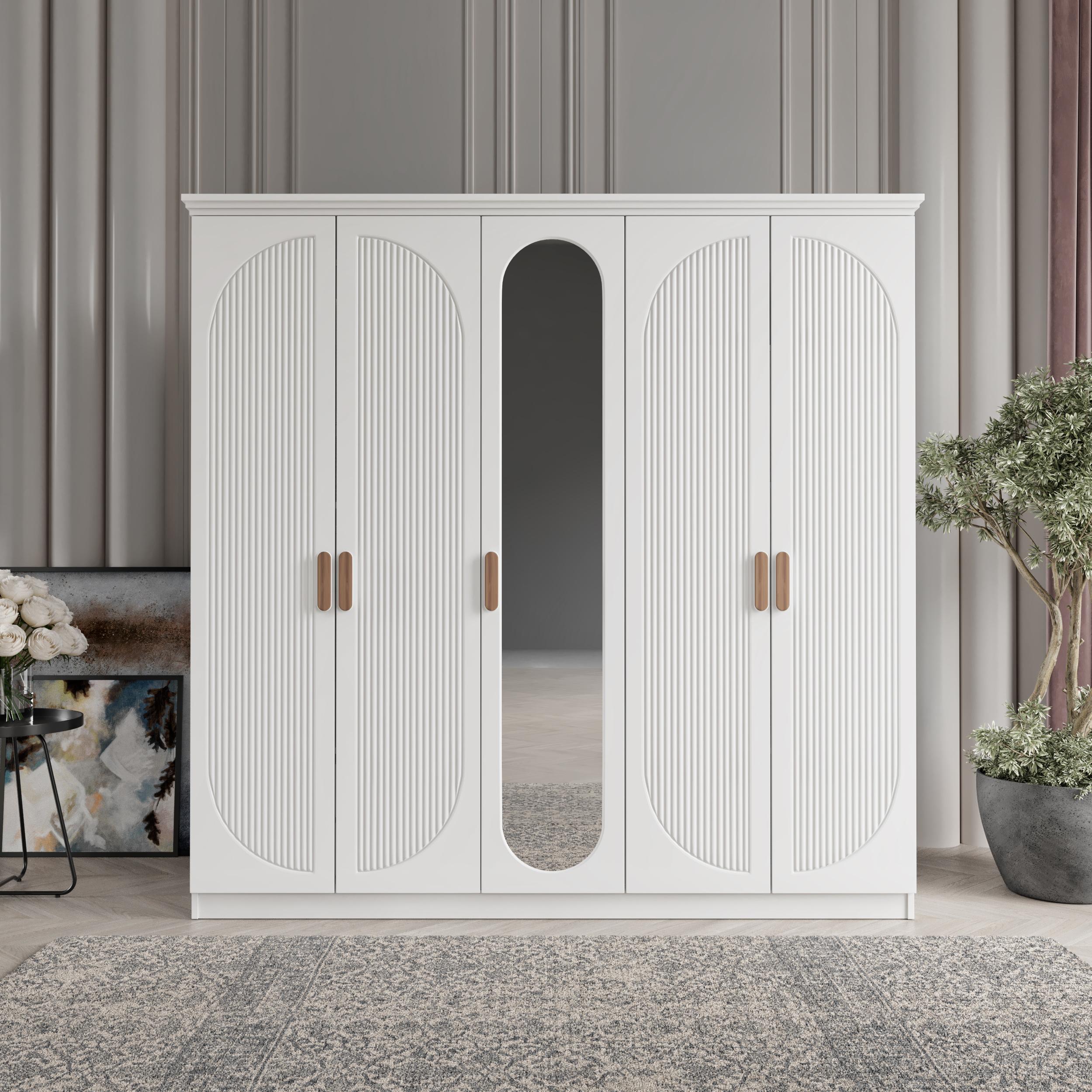 SOHO 5 KAPAKLI BAZALI GARDIROP TAMAMI MDF