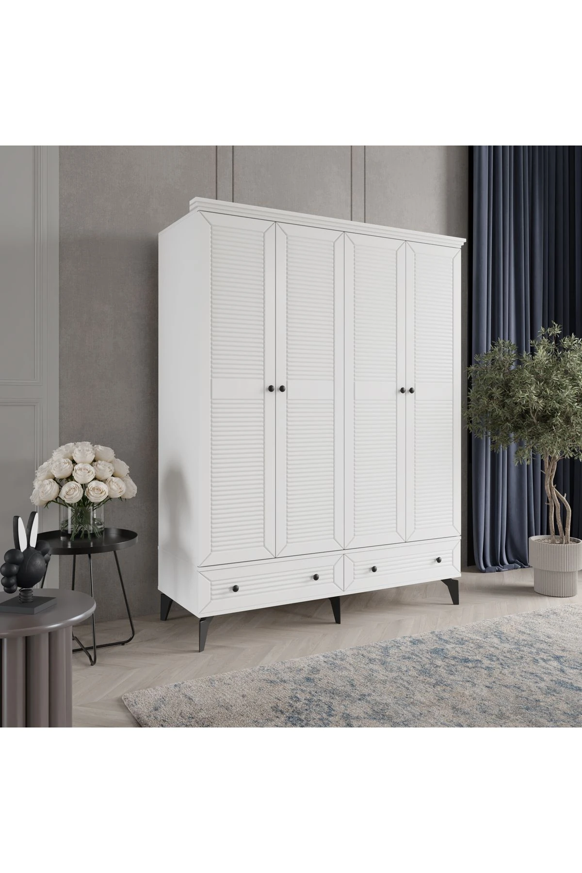 LİNE 4 KAPAK BEYAZ GARDIROP