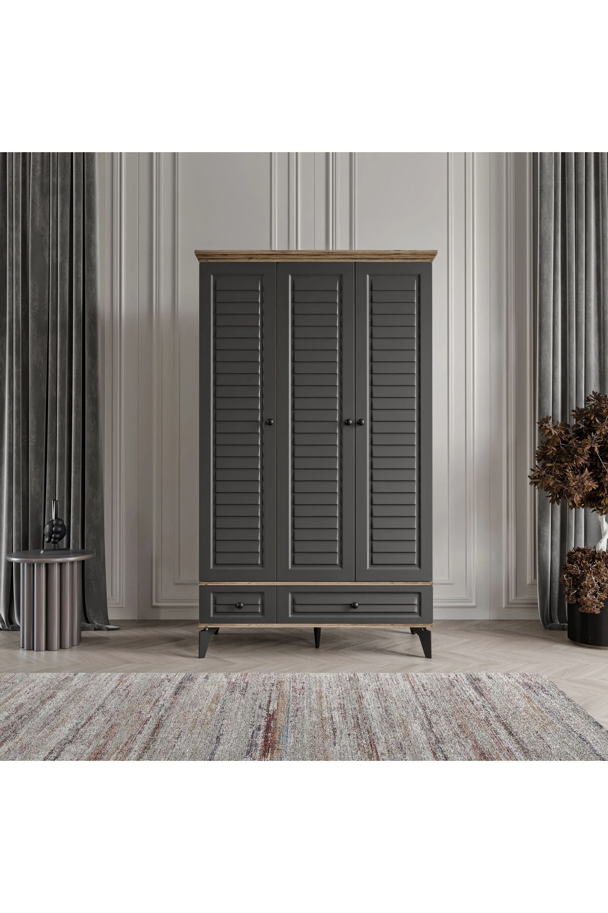 SOFYA 3 KAPAK ANTRASİT GARDIROP