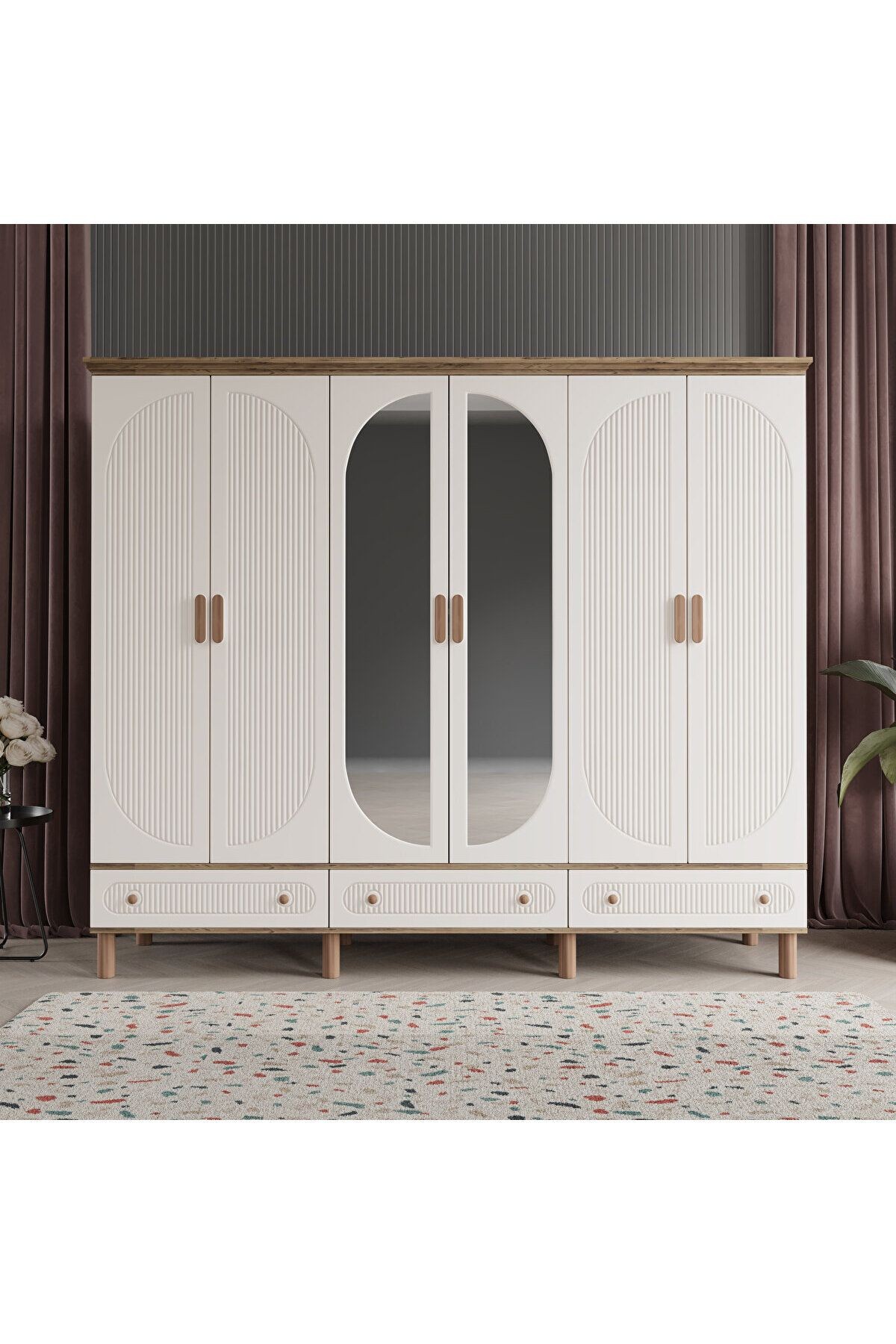 SOHO 6 KAPAKLI AYTAŞI GARDIROP TAMAMI MDF