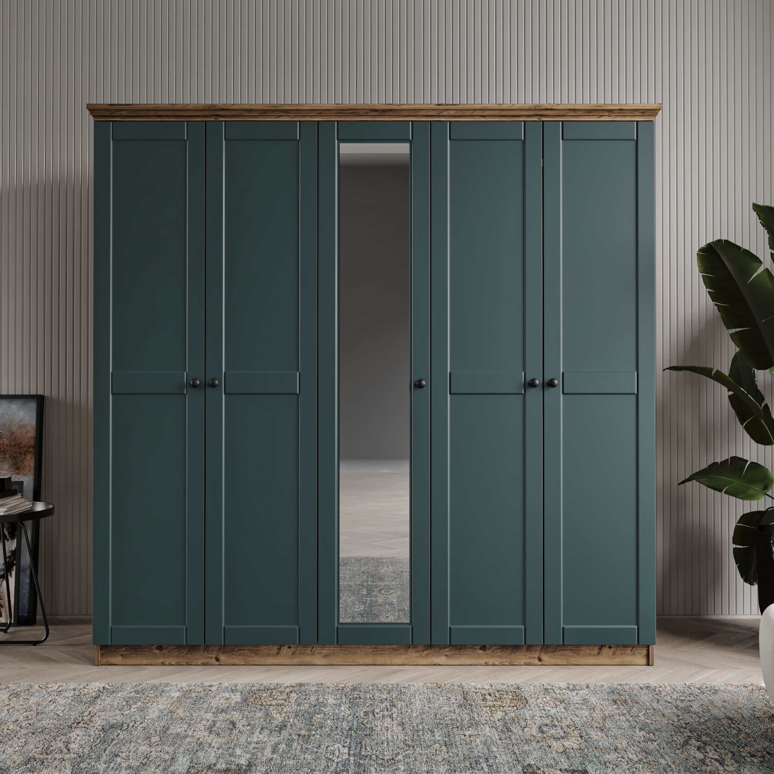 DALİ 5 KAPAKLI BAZALI GARDIROP TAMAMI MDF