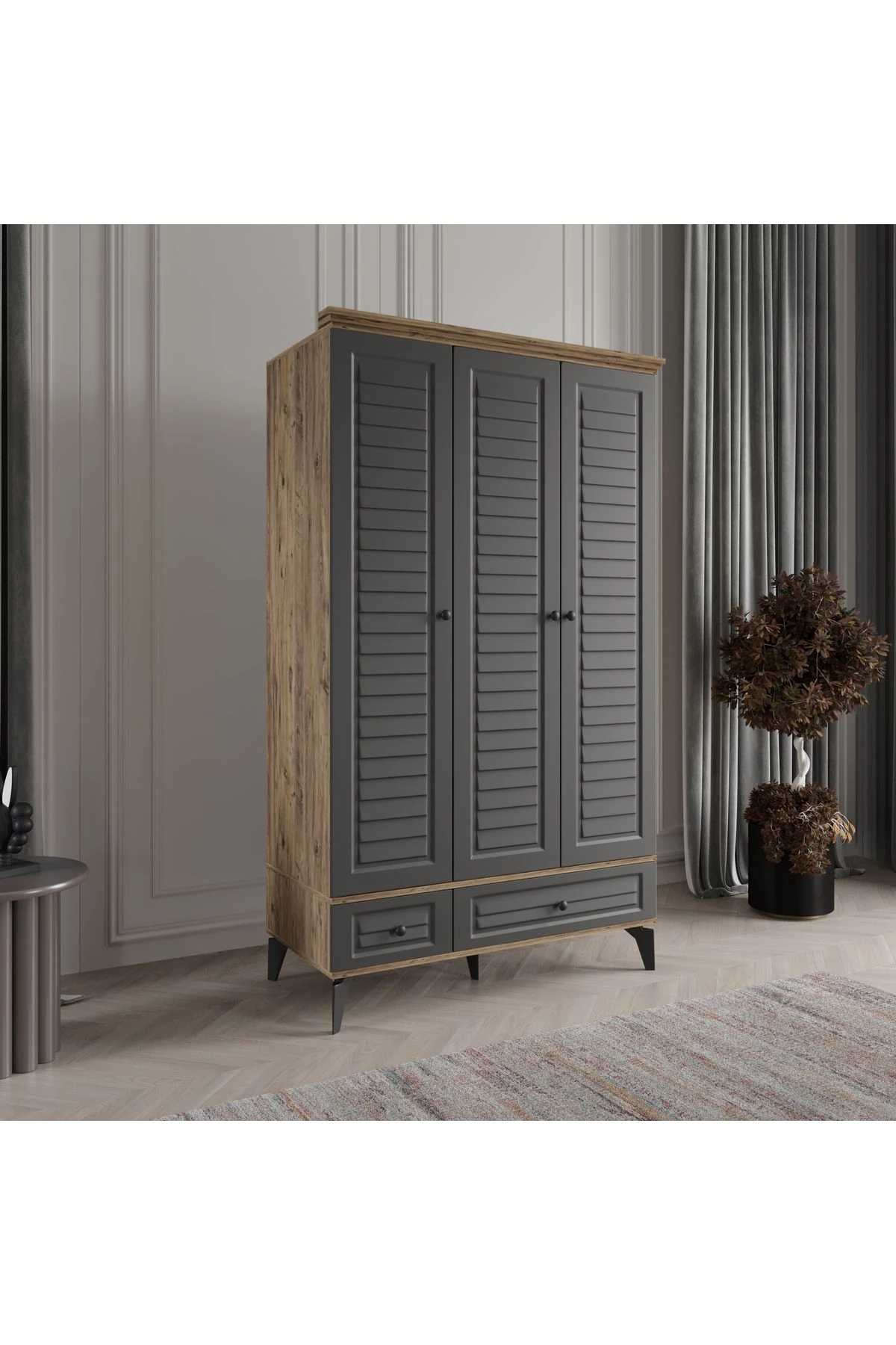 SOFYA 3 KAPAK ANTRASİT GARDIROP