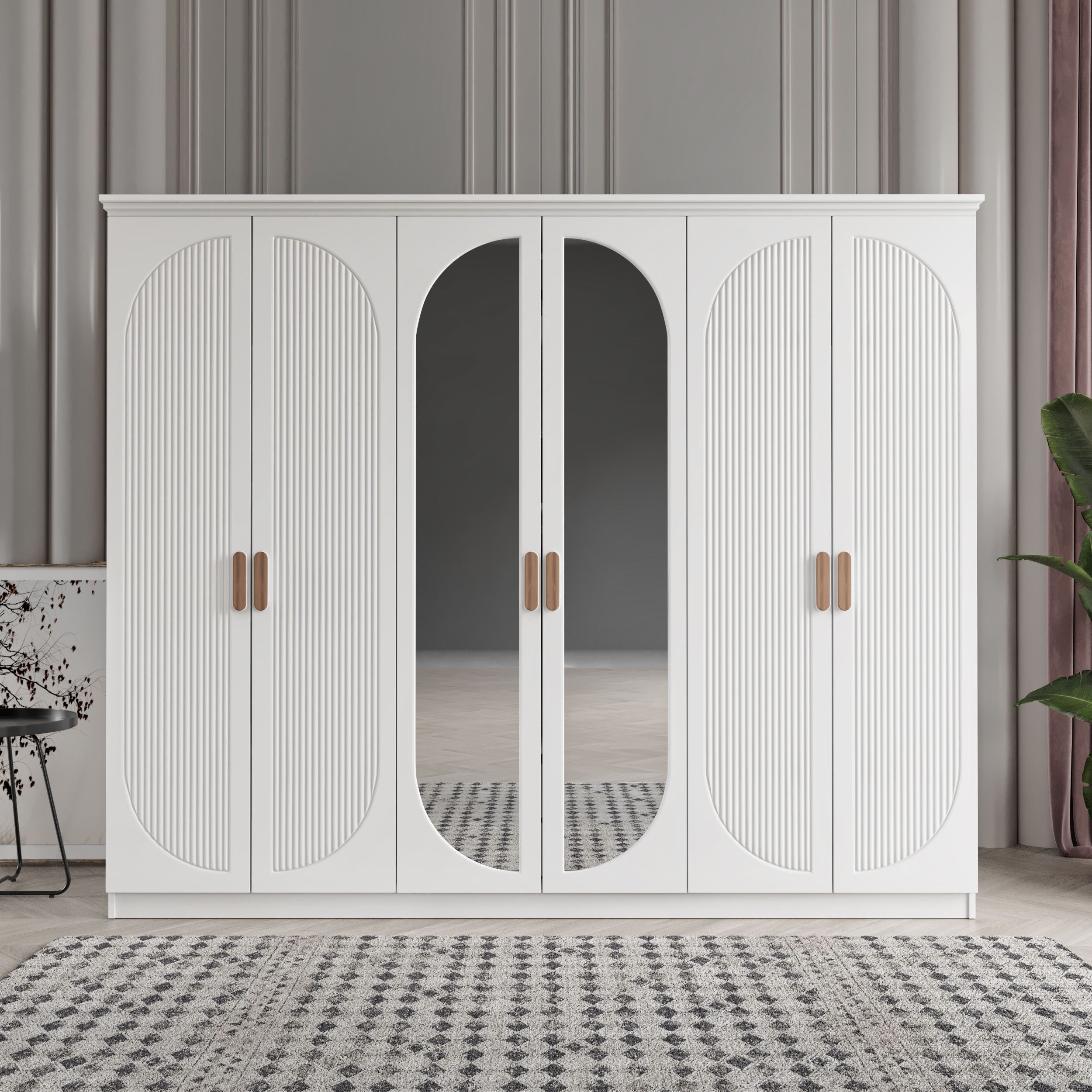 SOHO 6 KAPAKLI BAZALI GARDIROP TAMAMI MDF