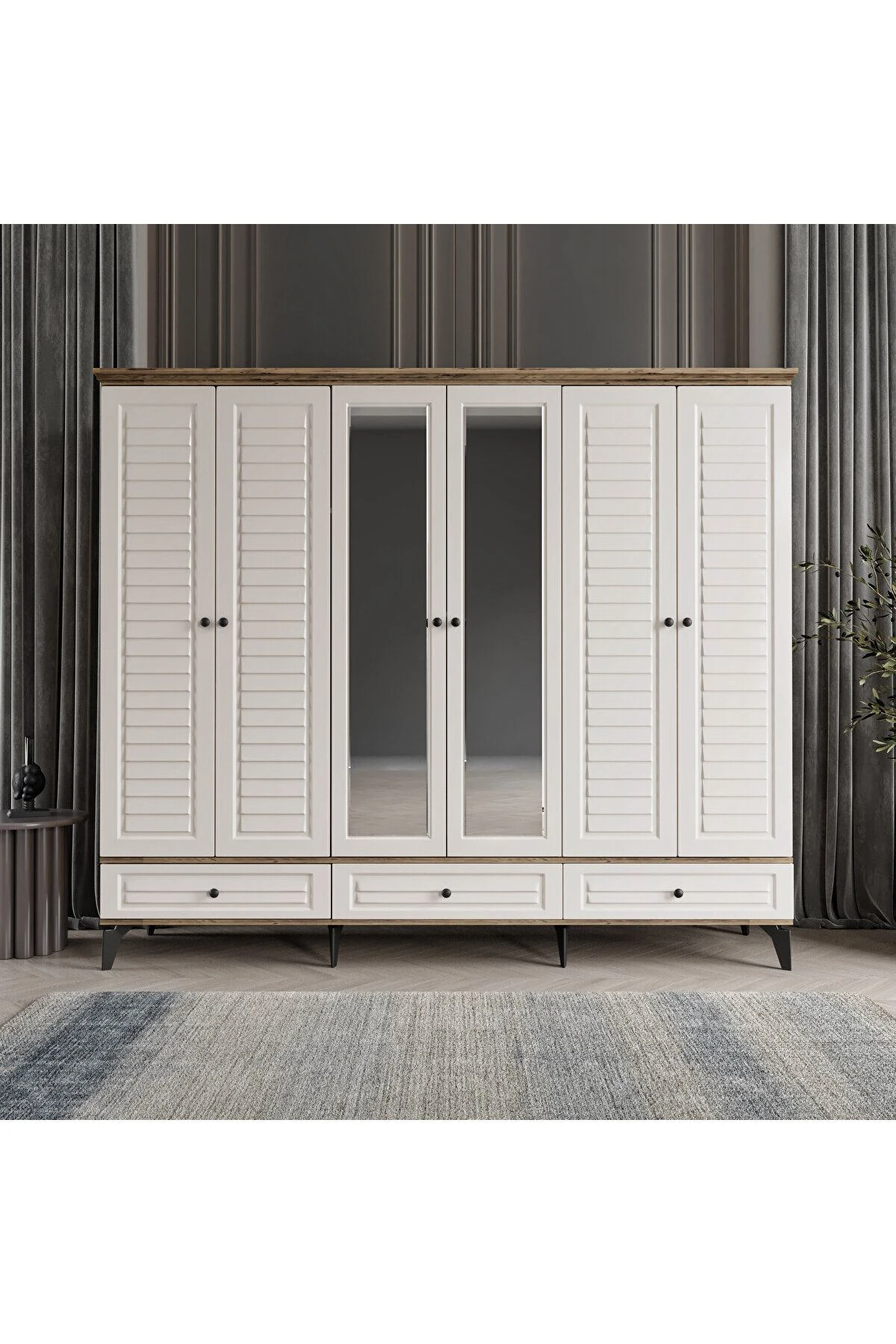 SOFYA 6 KAPAKLI AYTAŞI GARDIROP TAMAMI MDF