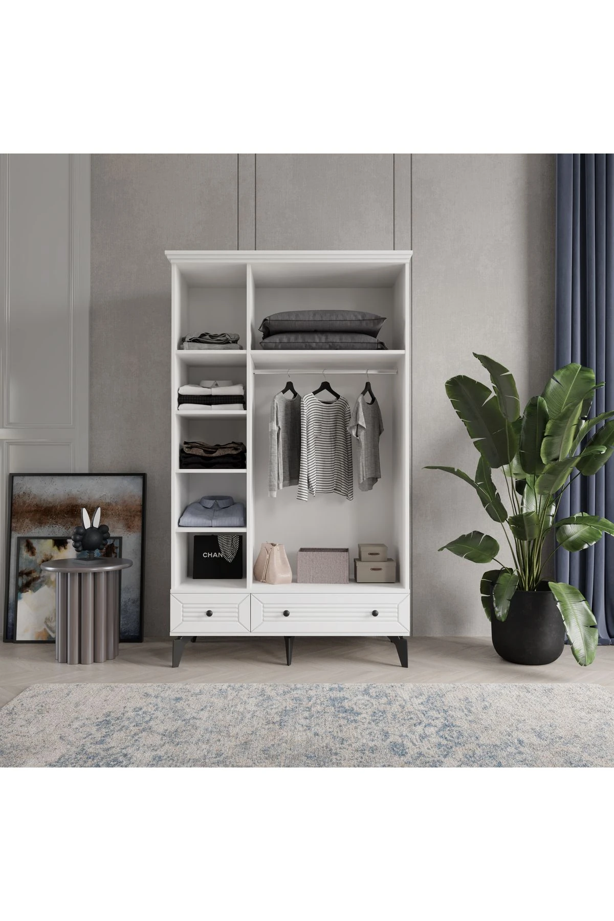 LİNE 3 KAPAK BEYAZ GARDIROP