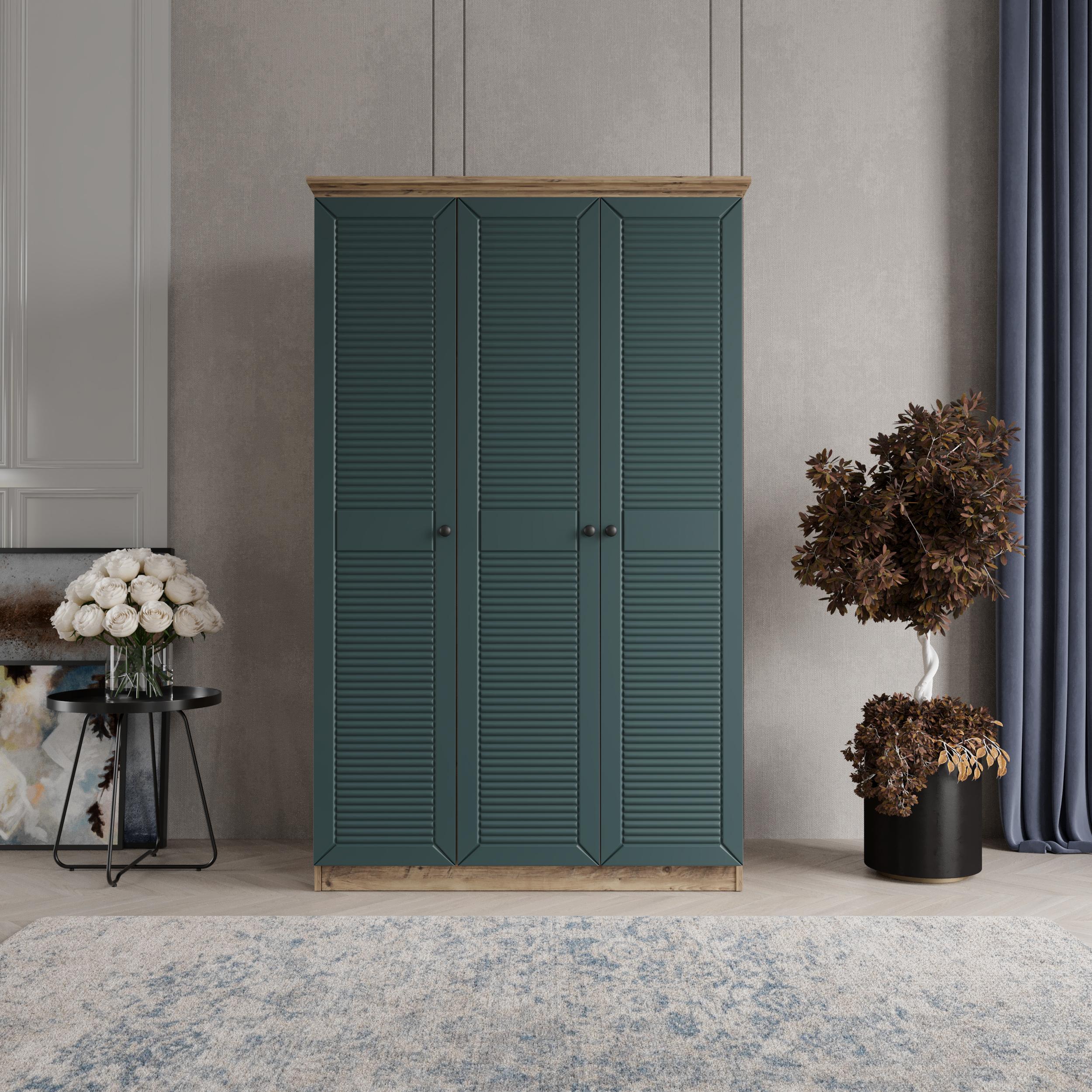 LİNE 3 KAPAKLI BAZALI GARDIROP TAMAMI MDF