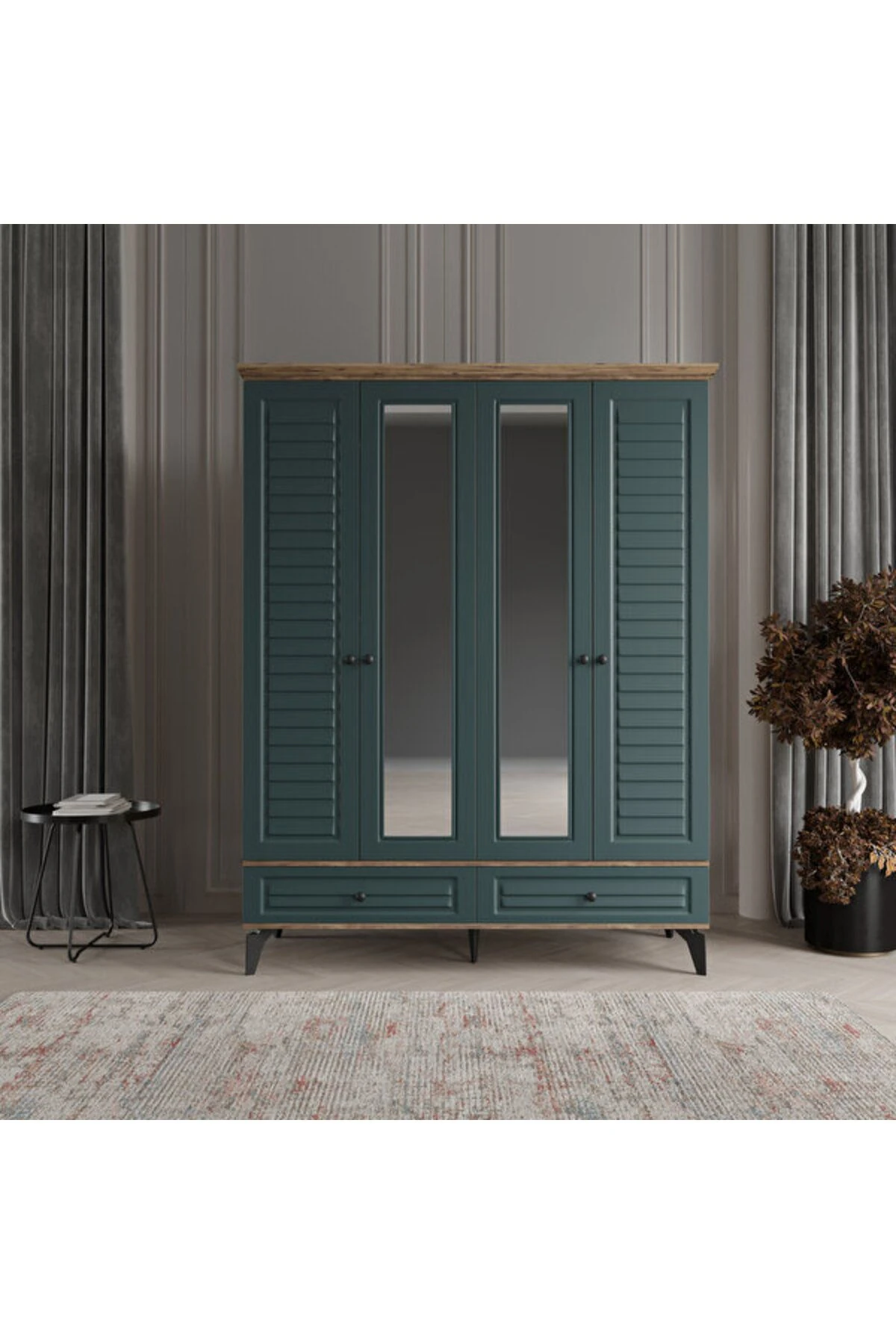 SOFYA 4 KAPAK YEŞİL GARDIROP