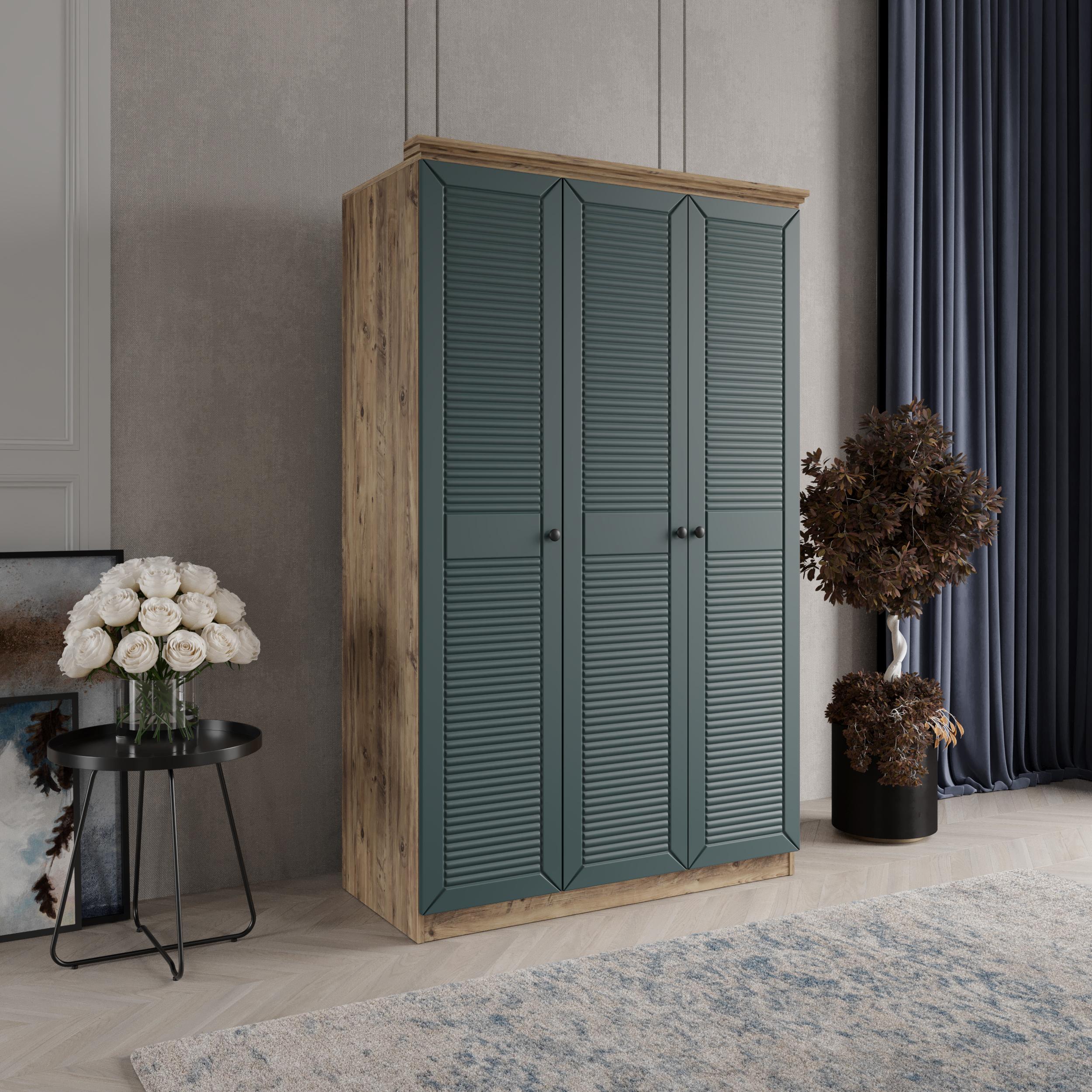 LİNE 3 KAPAKLI BAZALI GARDIROP TAMAMI MDF