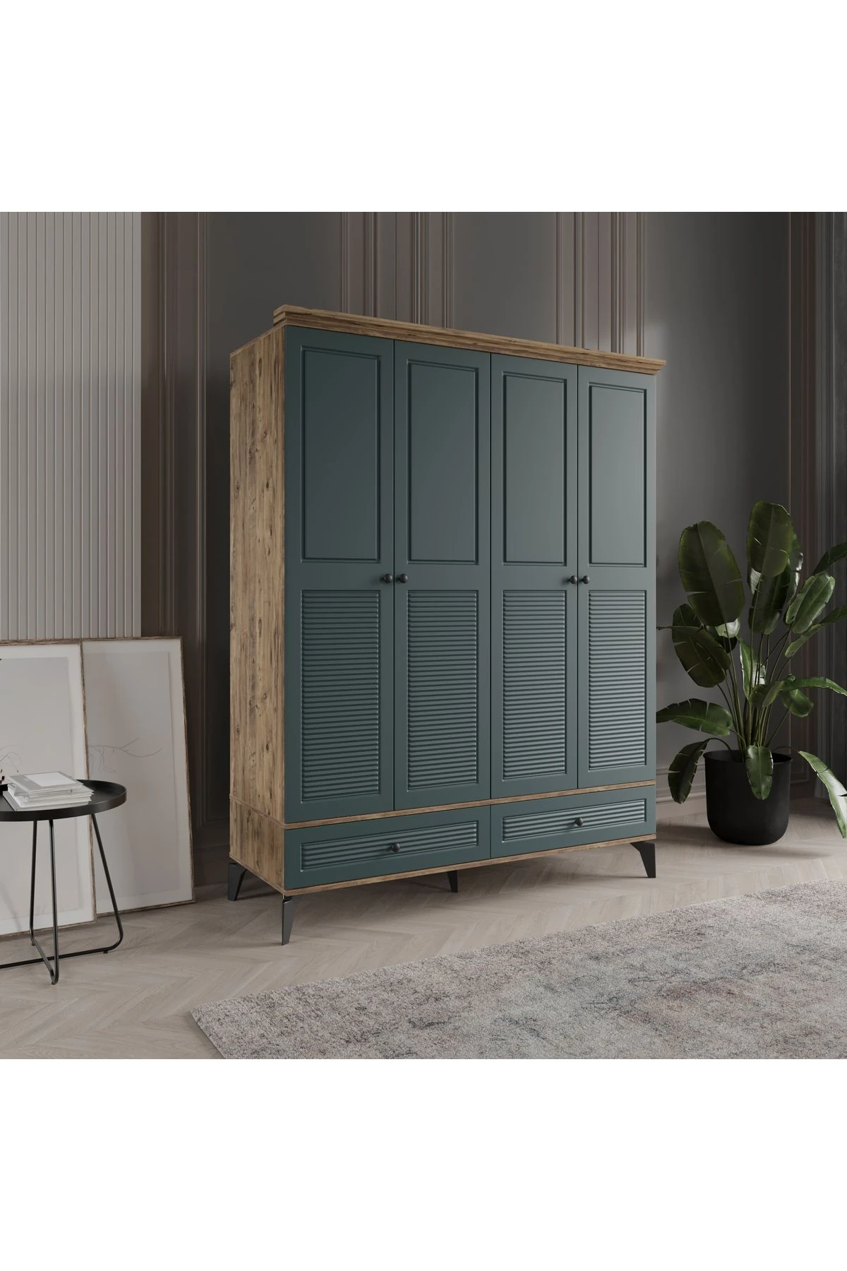 İNCİ 4 KAPAK YEŞİL GARDIROP