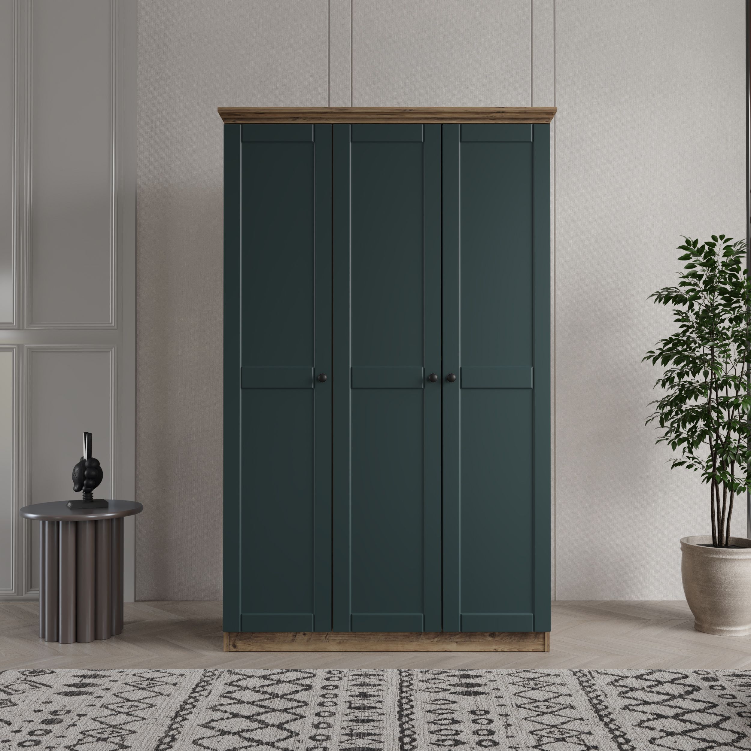 DALİ 3 KAPAKLI BAZALI GARDIROP TAMAMI MDF