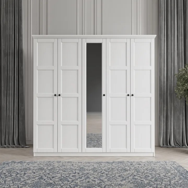 TOPRAK 5 KAPAKLI BAZALI GARDIROP TAMAMI MDF