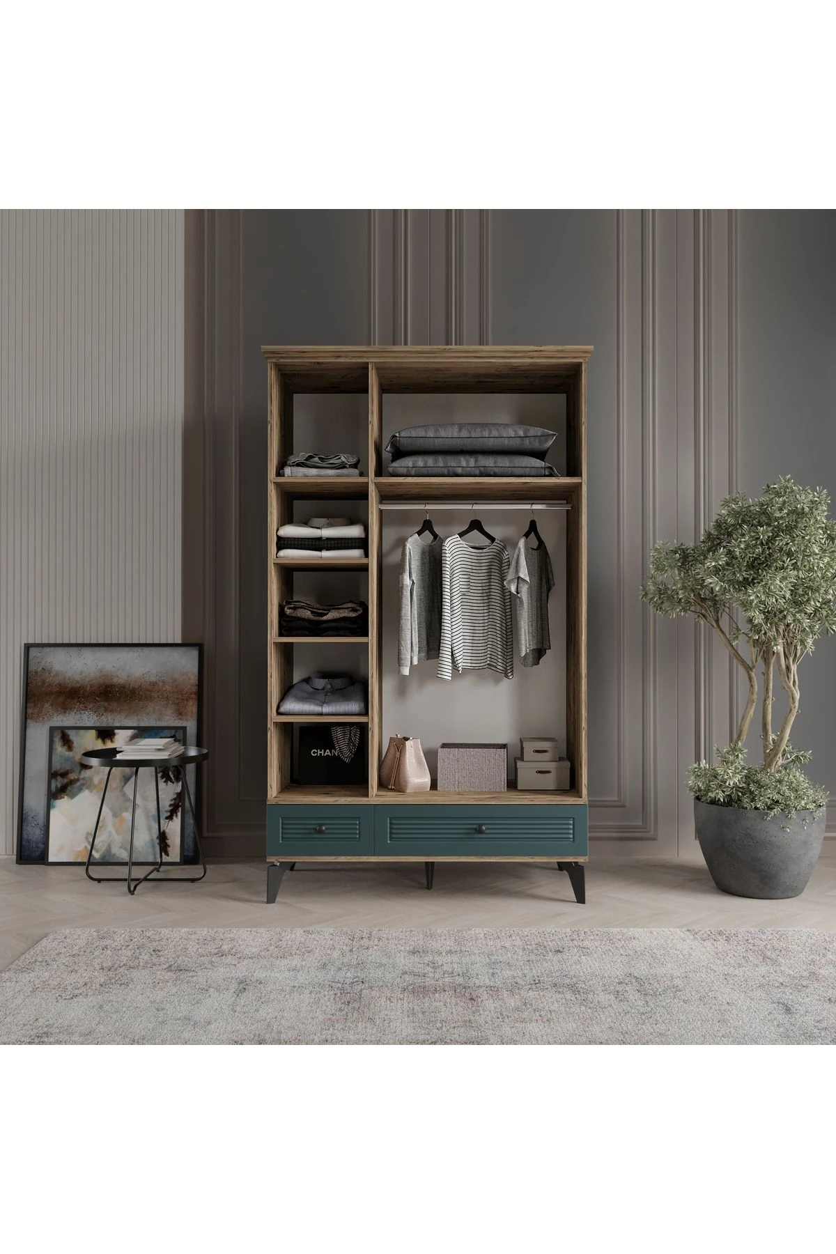 İNCİ 3 KAPAK YEŞİL GARDIROP