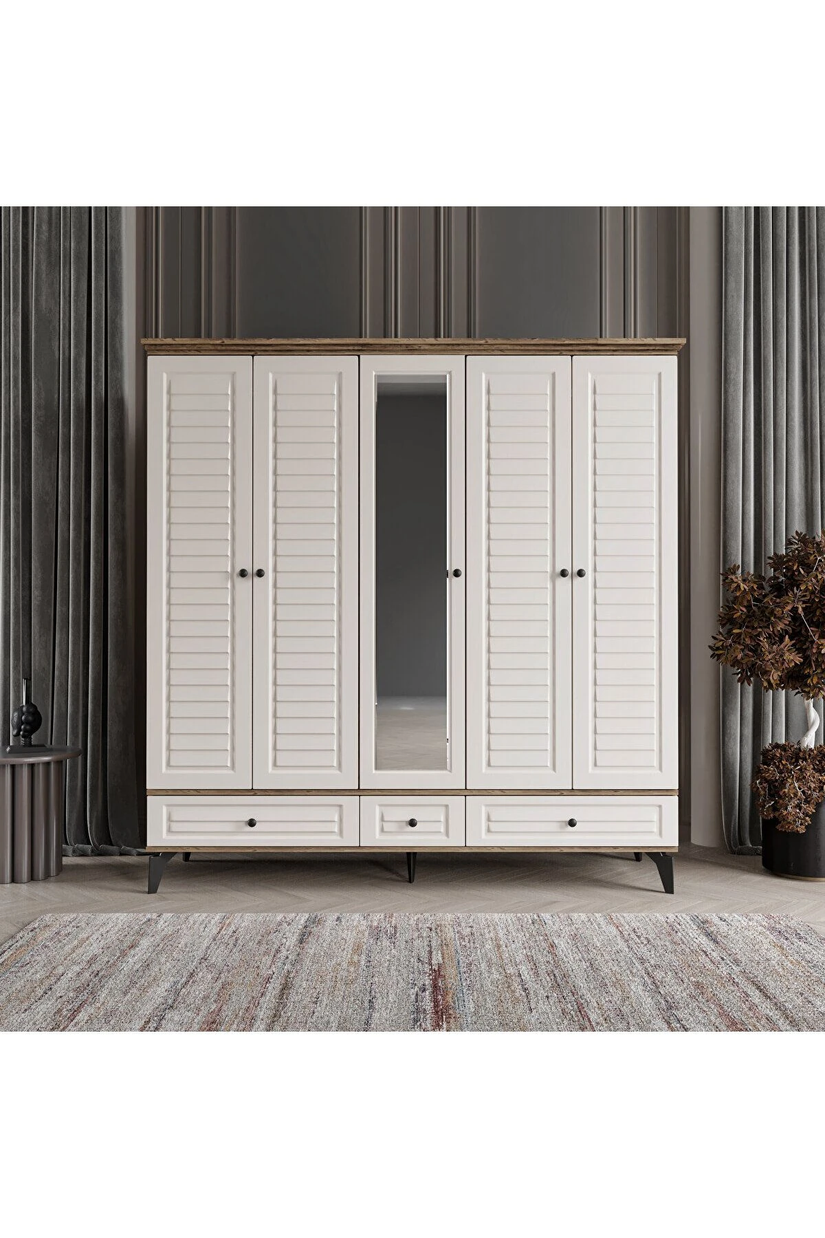 SOFYA 5 KAPAKLI AYTAŞI GARDIROP TAMAMI MDF