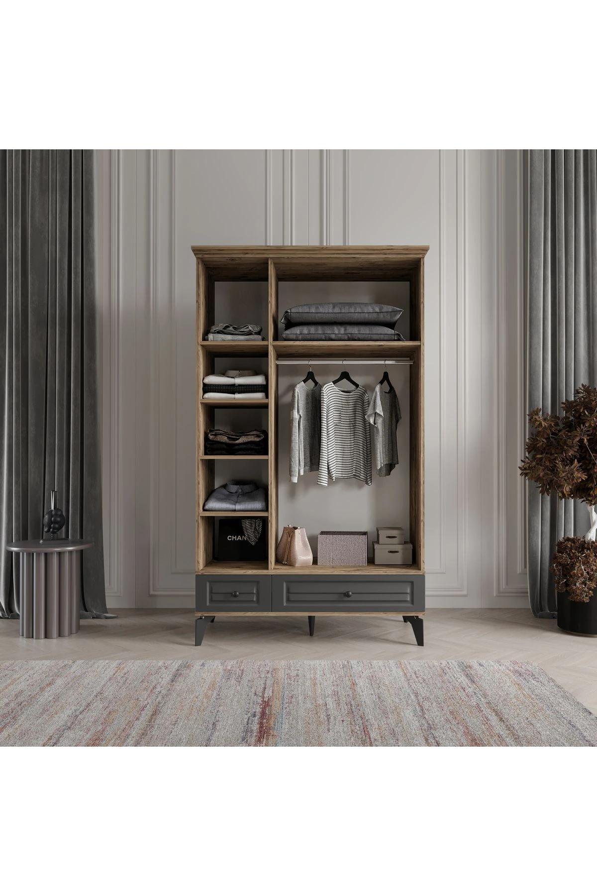 SOFYA 3 KAPAK ANTRASİT GARDIROP