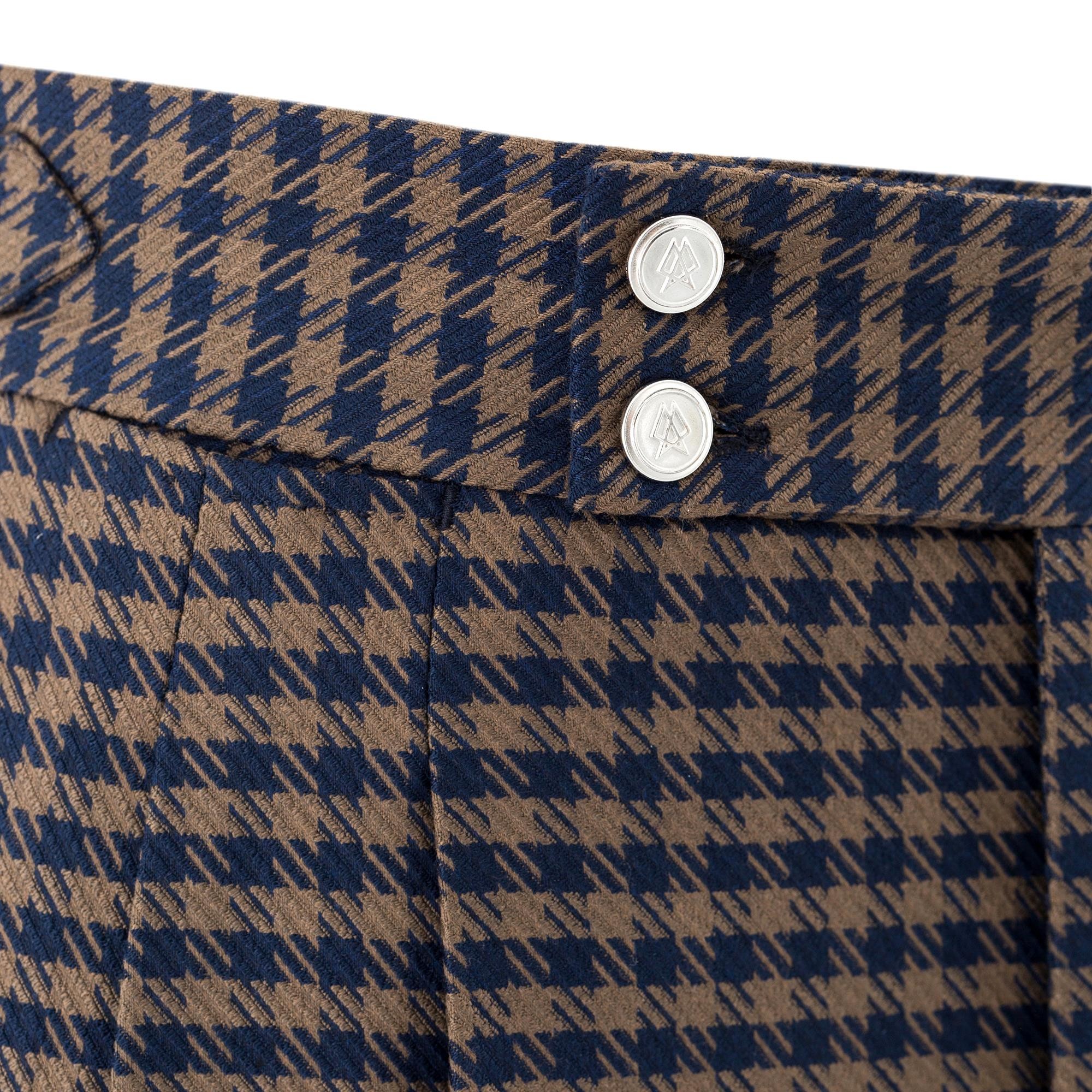 BROWN/NAVY BLUE CHECKERED TROUSERS