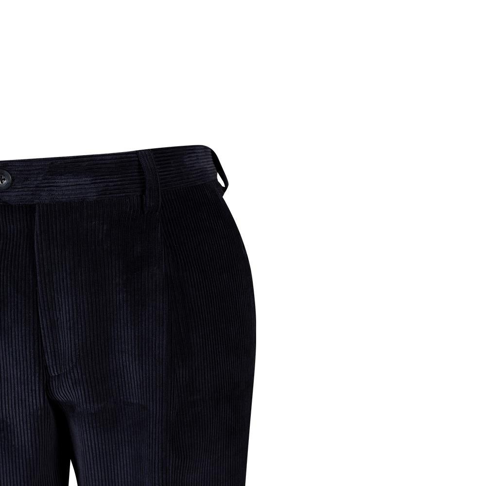 NAVY VELVET  TROUSERS
