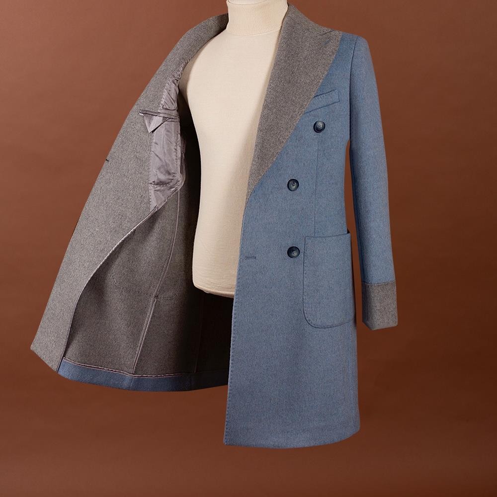 SAROS BLUE OVERCOAT