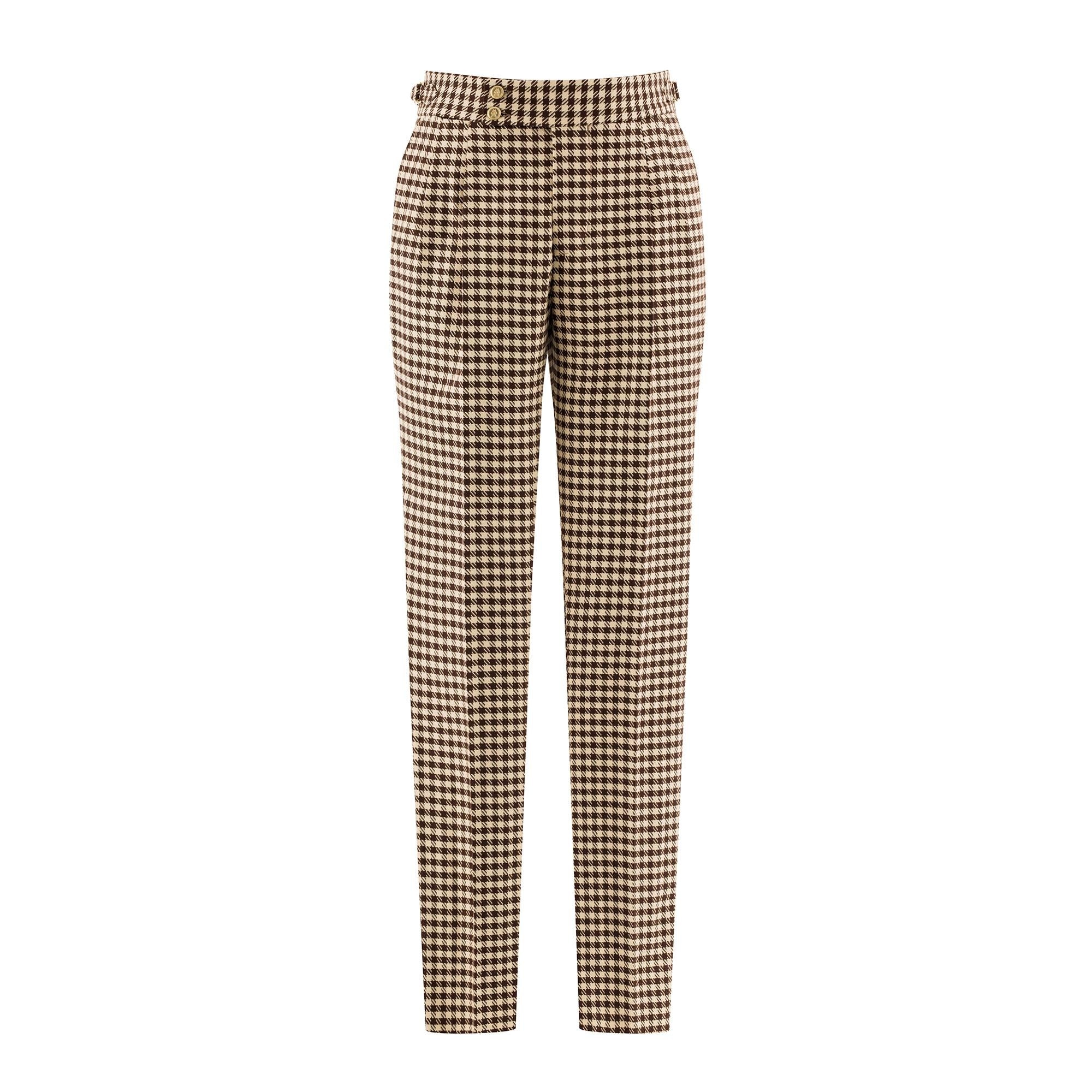 BROWN/CAMEL CHECKERED TROUSERS