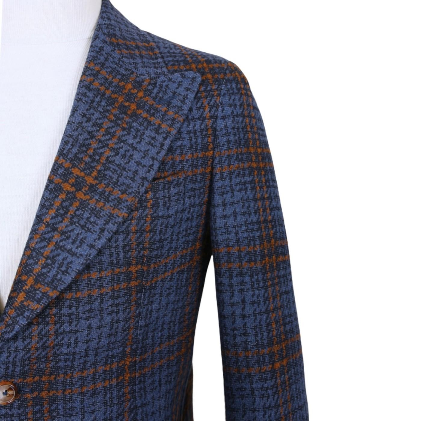 Blue/Cognac Plaid Jacket