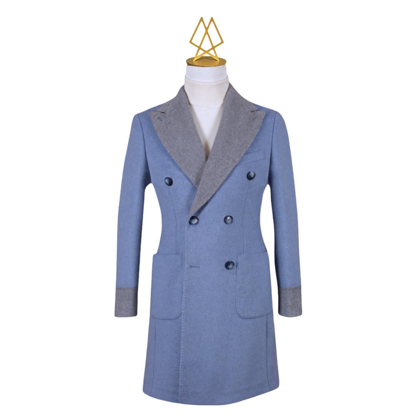 SAROS BLUE OVERCOAT