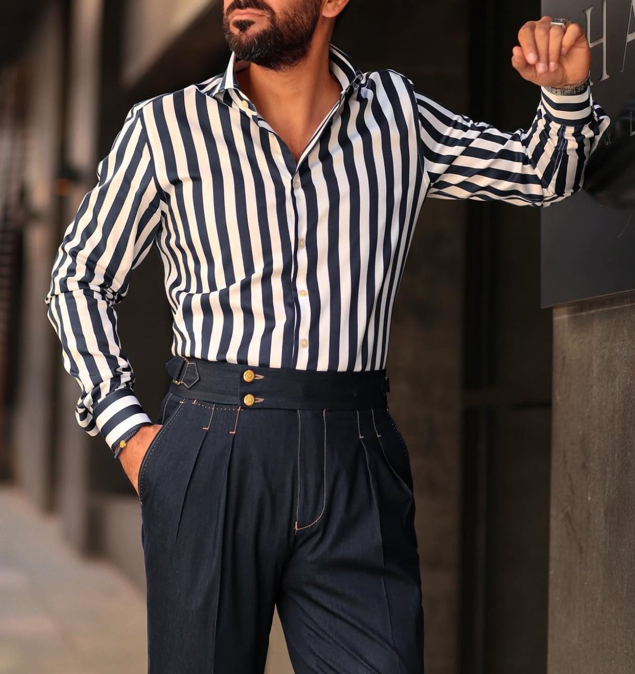 Striped Stellar Shirt - Navy Blue Striped Shirt